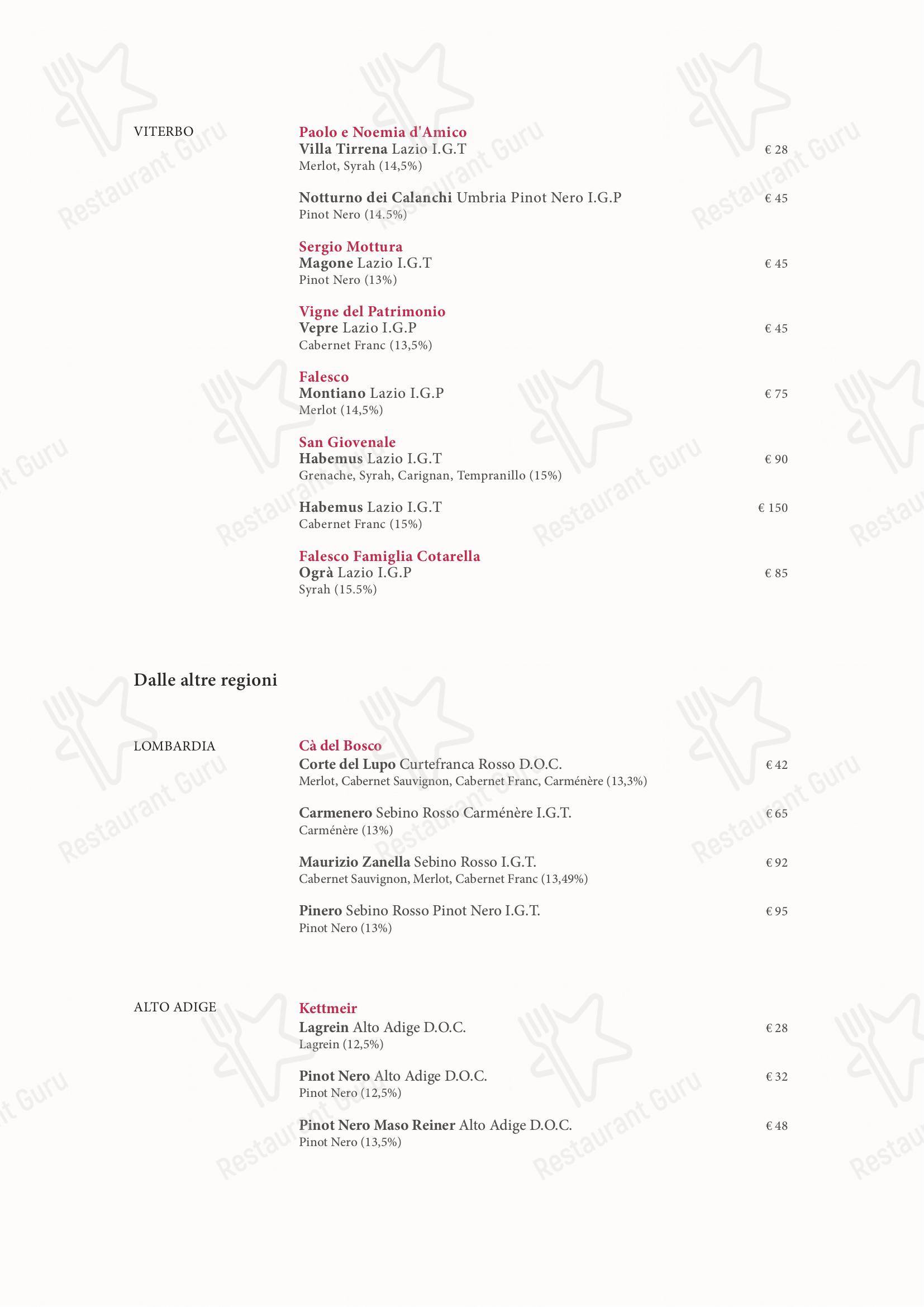 Vyta in Roma - 菜单