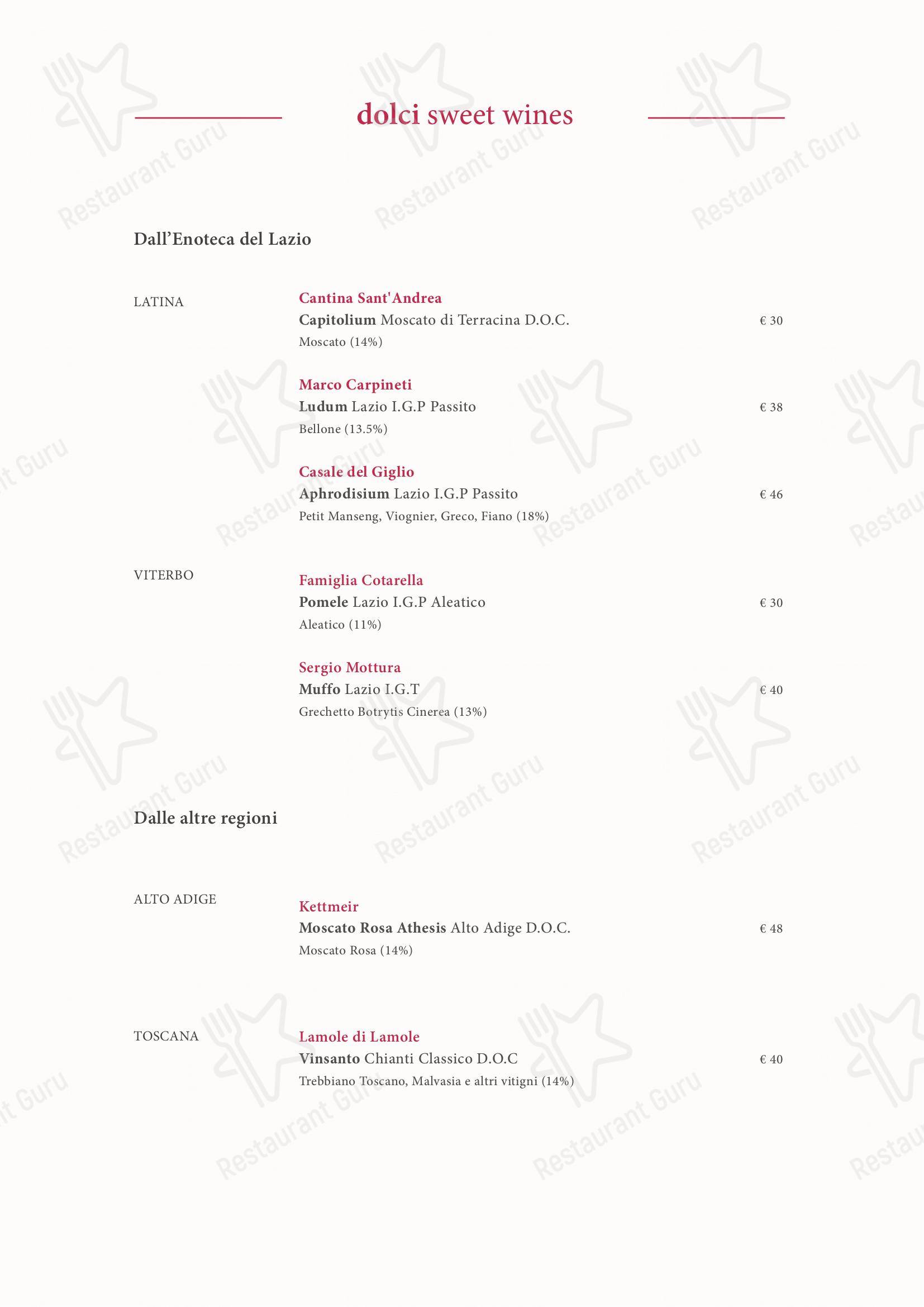 Vyta in Roma - 菜单