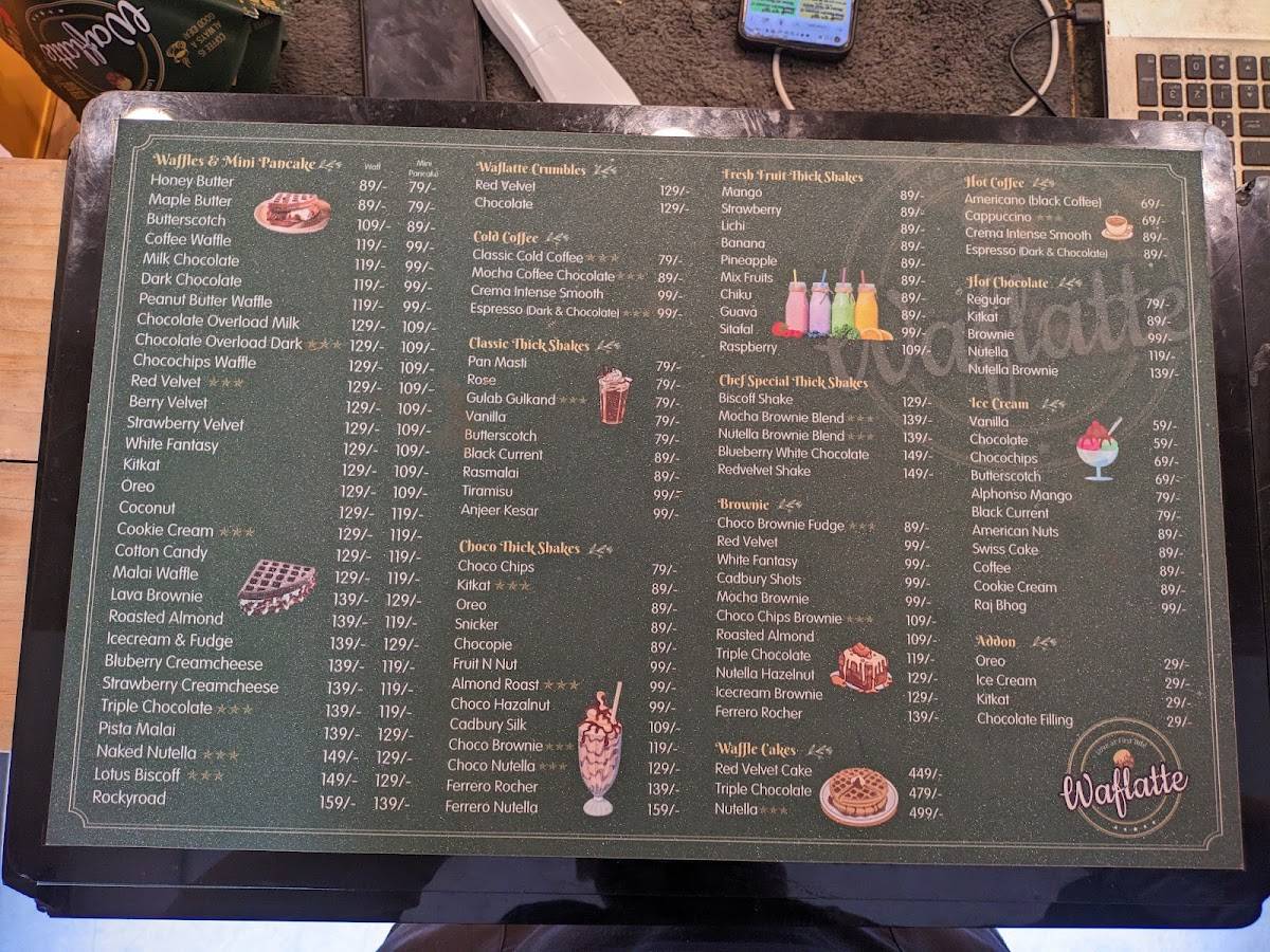 Waflatte menu