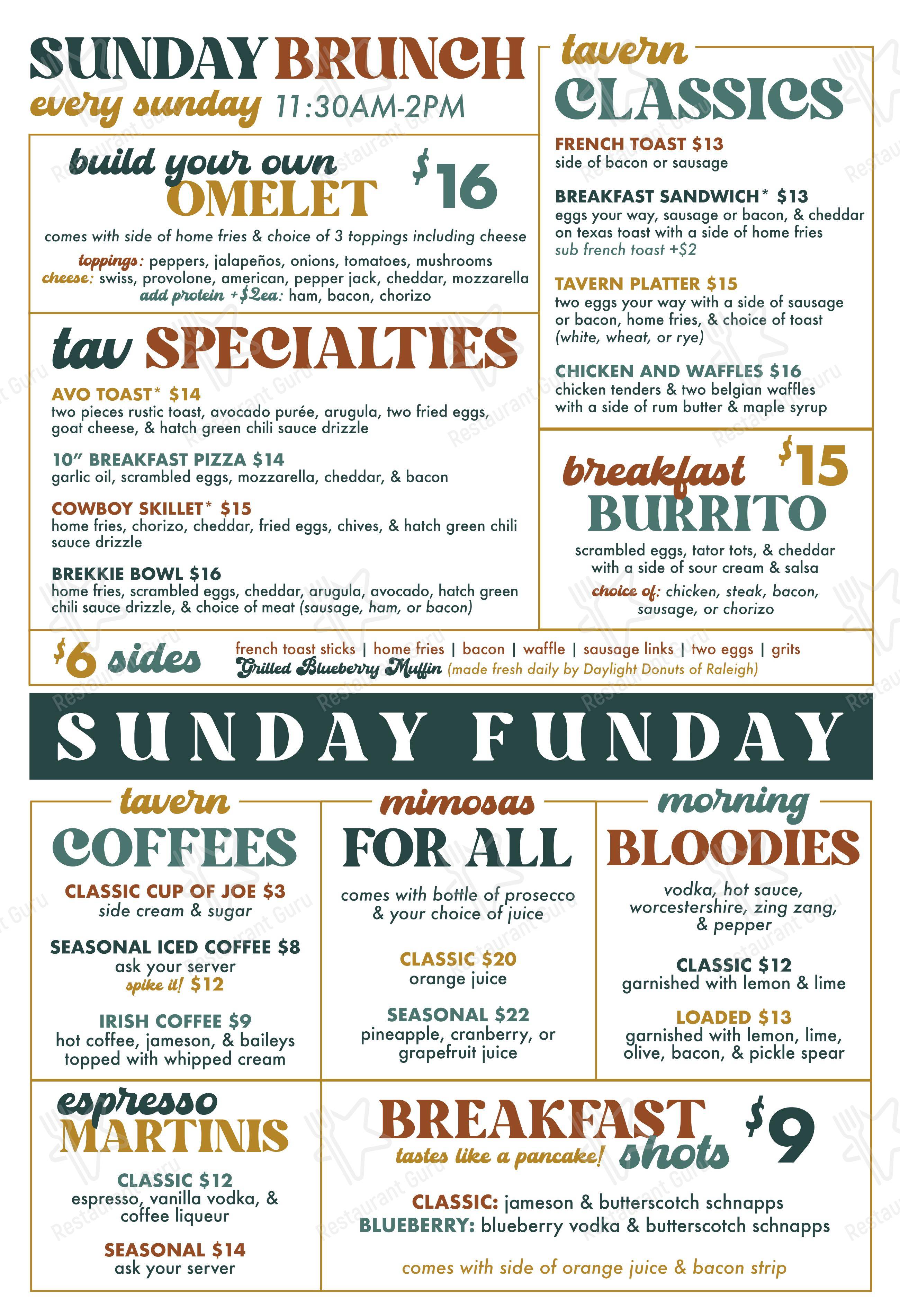 Menu at Wakefield Tavern pub & bar, Raleigh, Falls of Neuse Rd #101