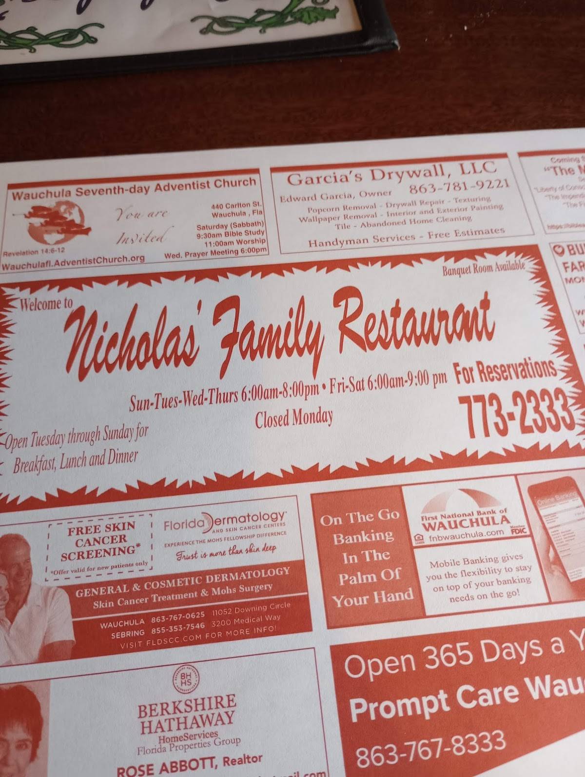 Restaurant nicholas thanksgiving menu