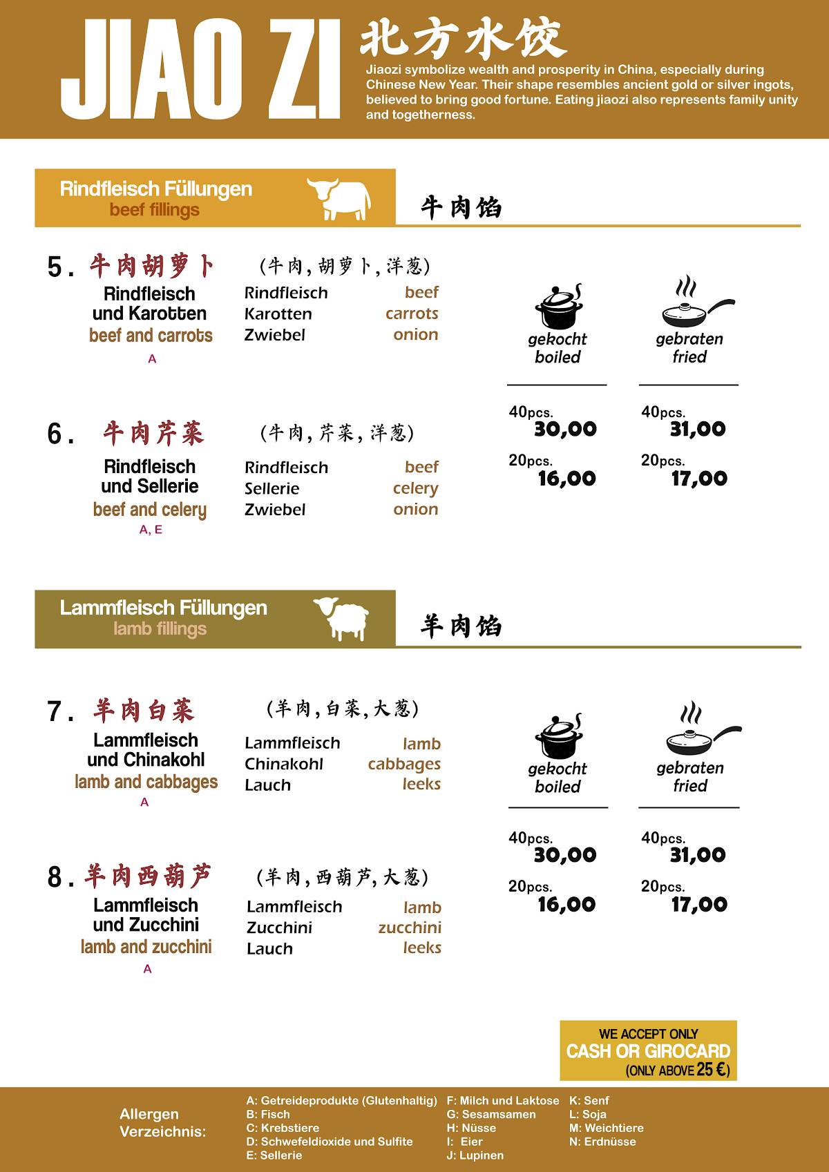 Menu de Wok Show