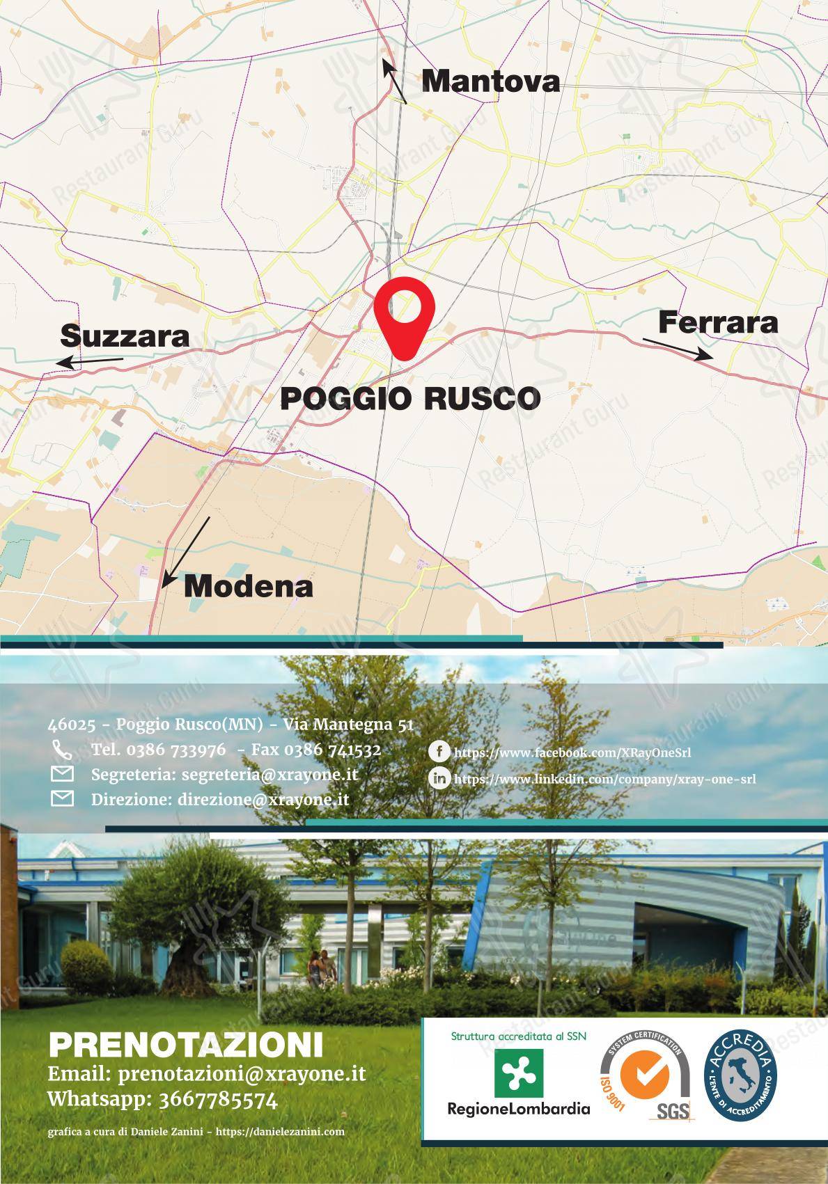 Menu per XRay One Bar in Poggio Rusco