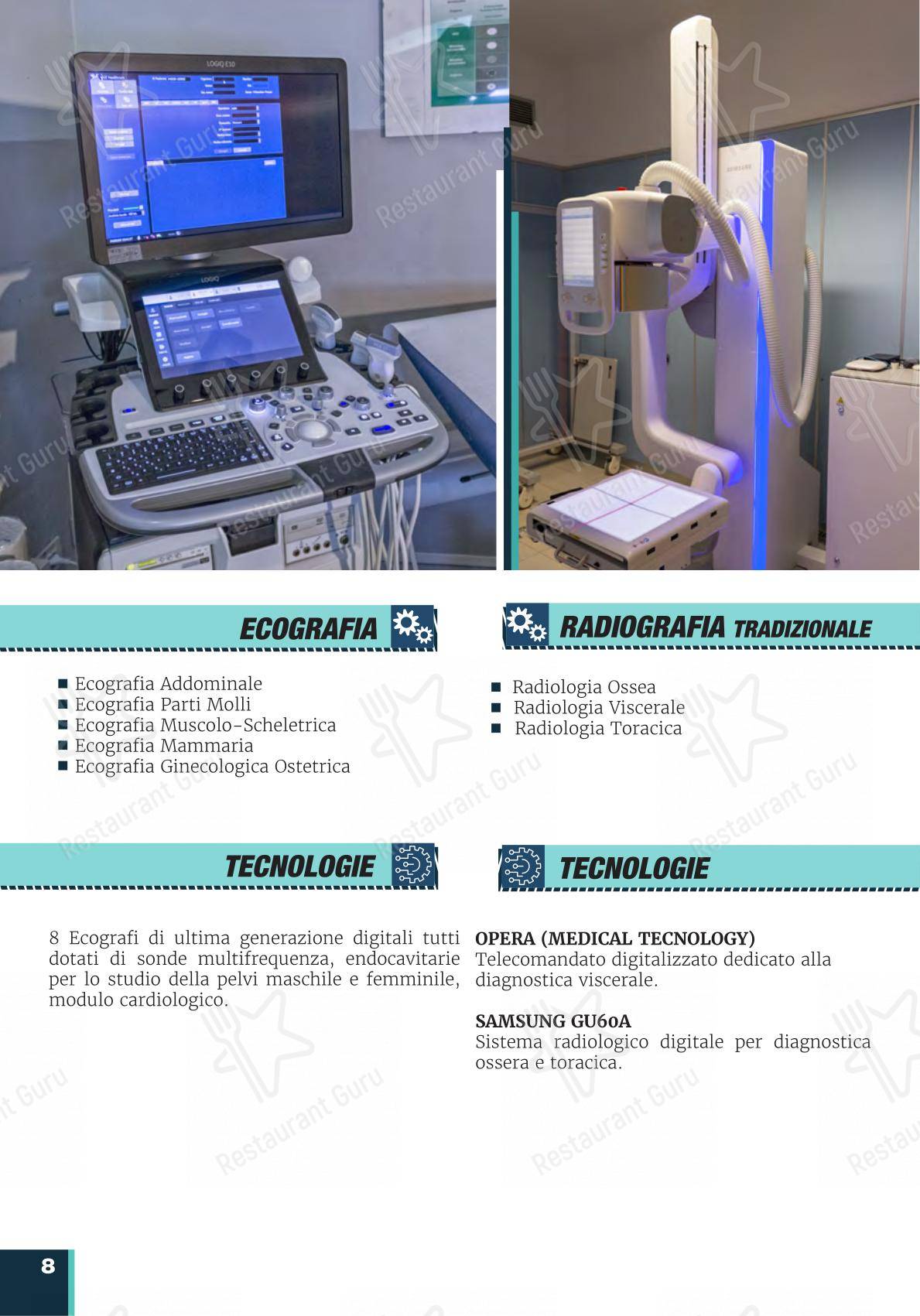 Menu per XRay One Bar pub & bar