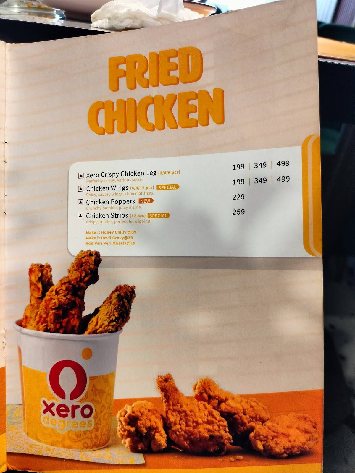 Xero Degrees Paschim Vihar menu