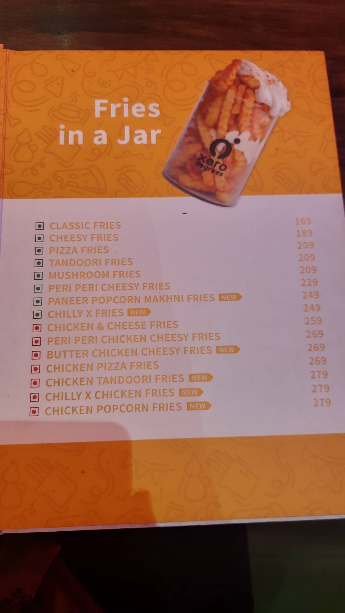 Xero Degrees menu