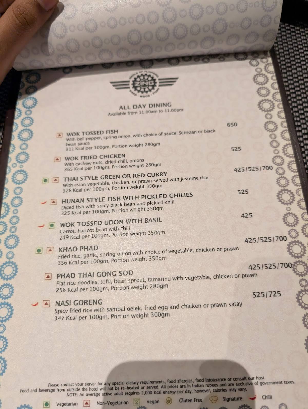 ZING - Hyatt Place Bharuch menu