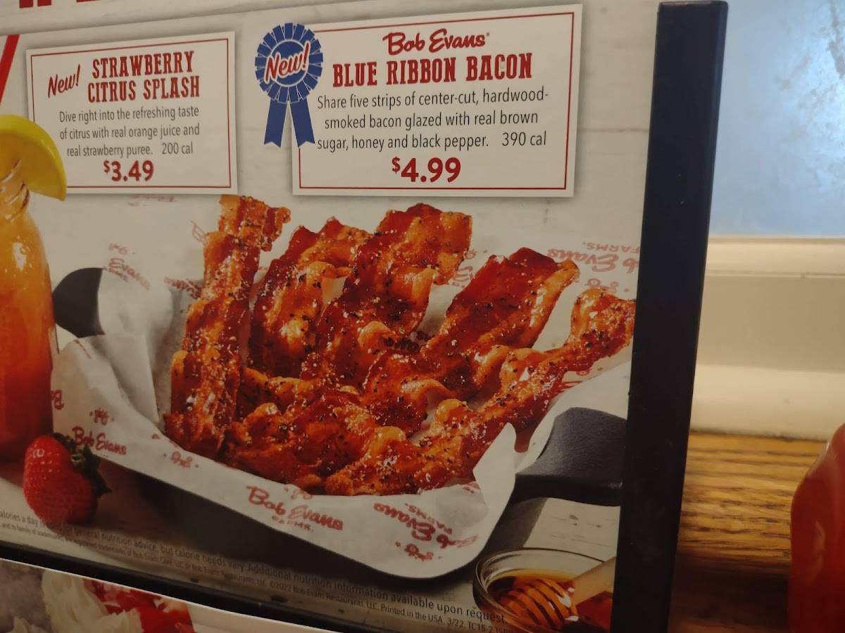 Menu at Bob Evans restaurant, Zanesville, 450 Underwood St