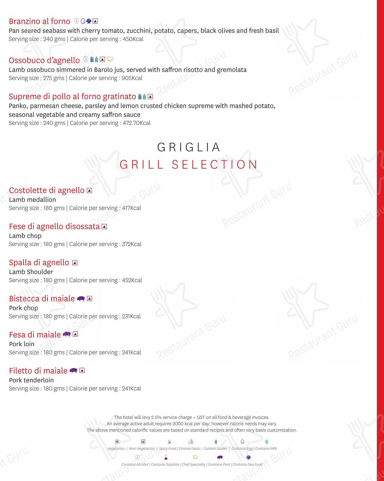 Zanotta - The Leela Ambience Gurugram - Menu