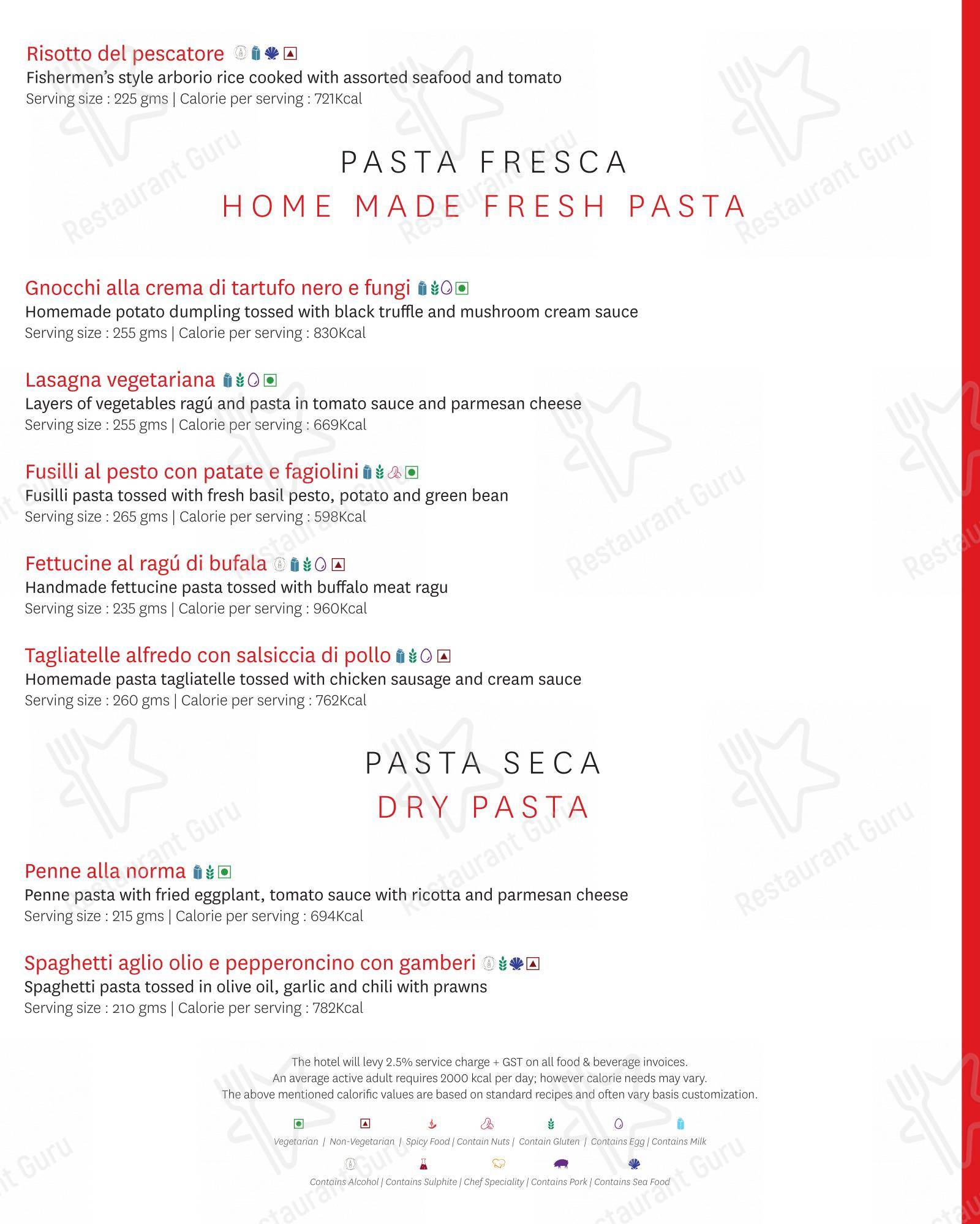 Zanotta - The Leela Ambience Gurugram - Menu