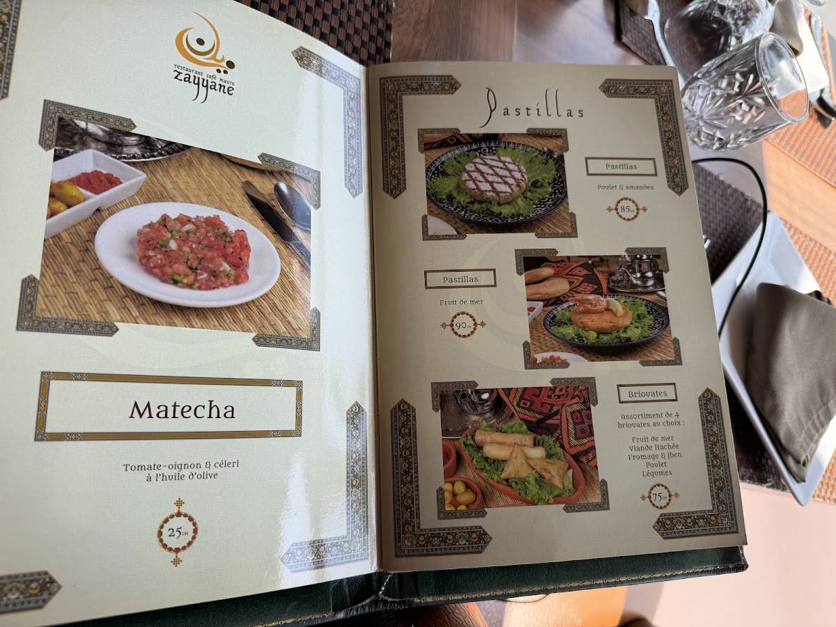 Menu de Restaurant Zayyane