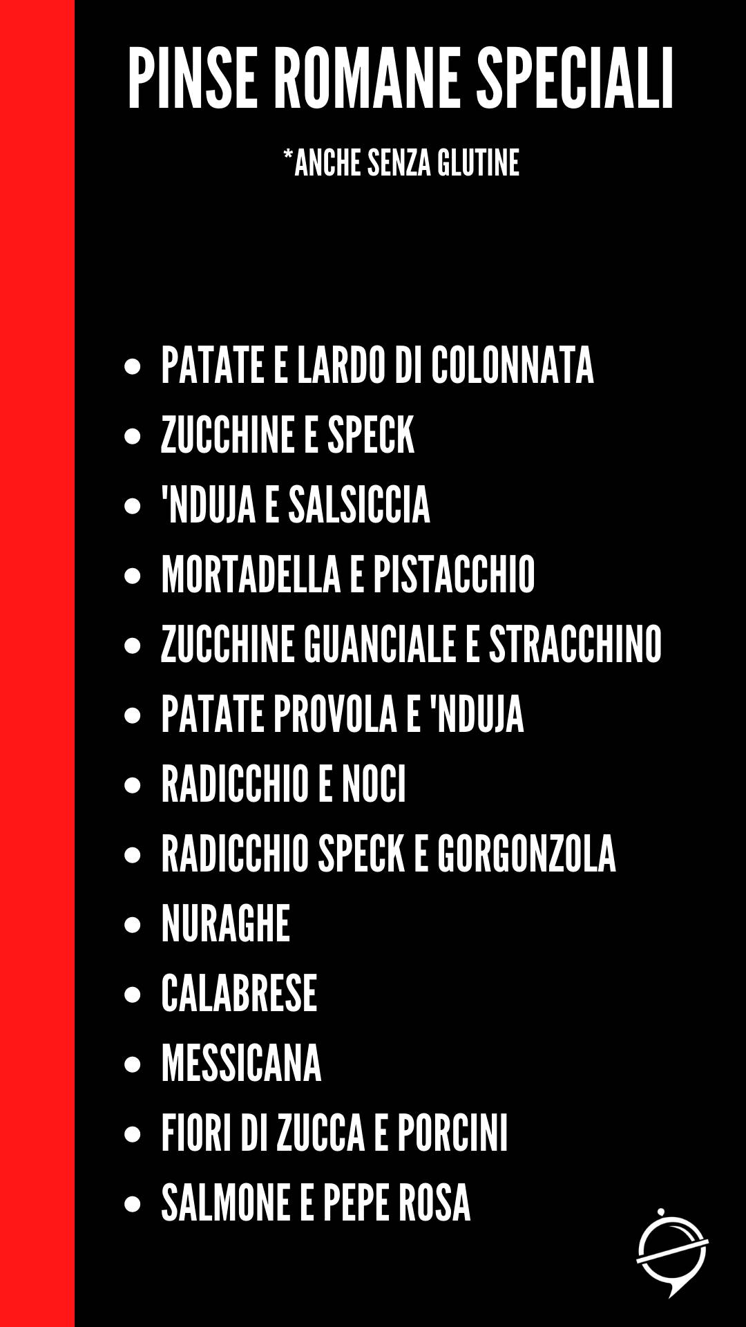 Menu di Zero Punto Zero 