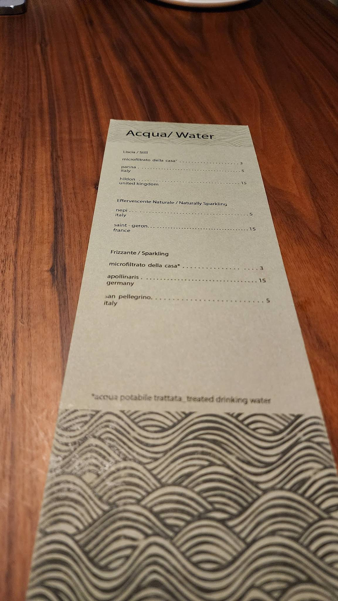 Menu di Zia Restaurant 