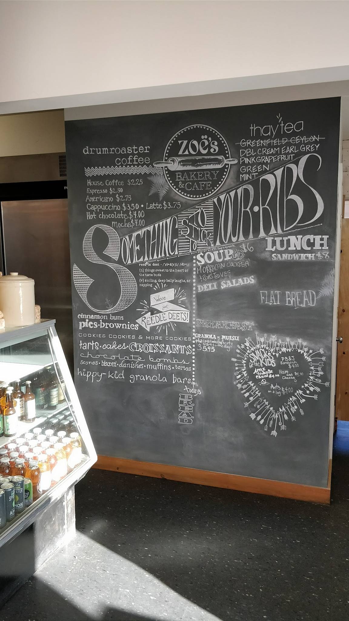 Menu at Zoe's Bakery and Cafe, Ucluelet, 250 Main St