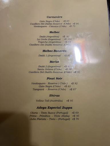 Zuppa Trattoria cardápio
