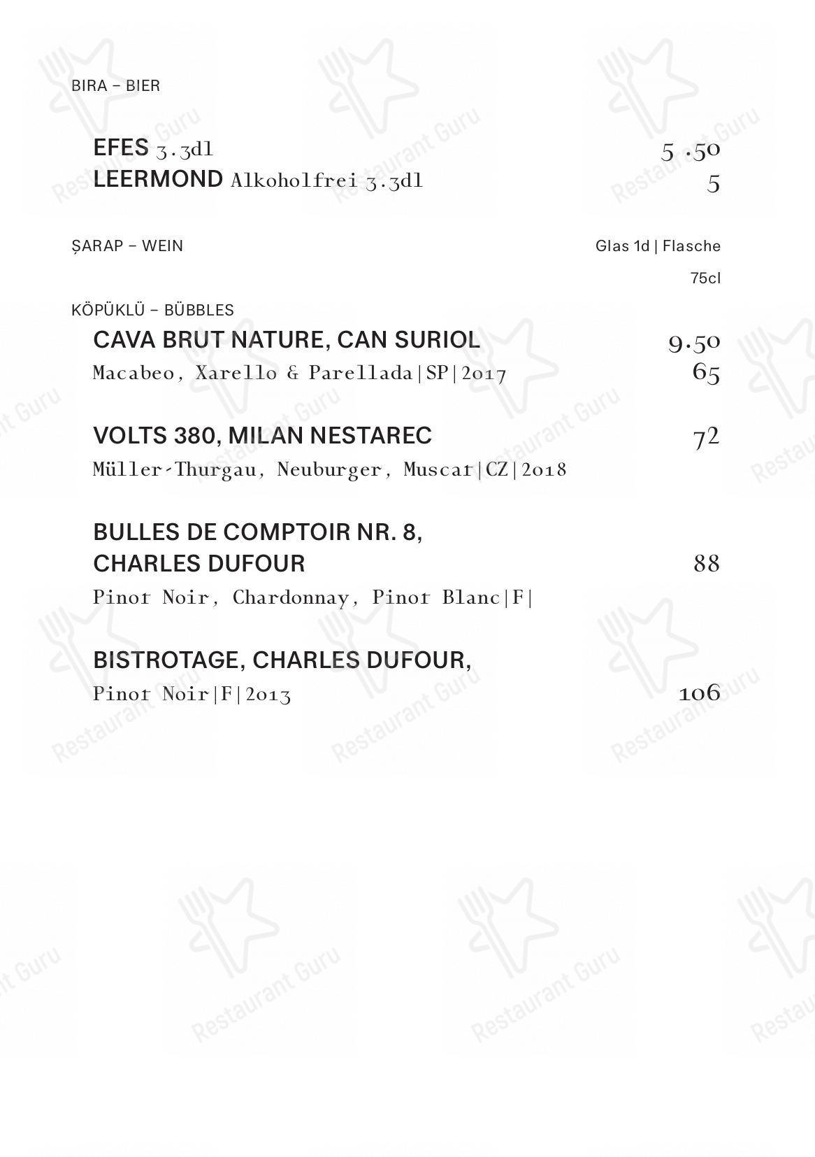 Menu per Gül Restoran in Zurigo