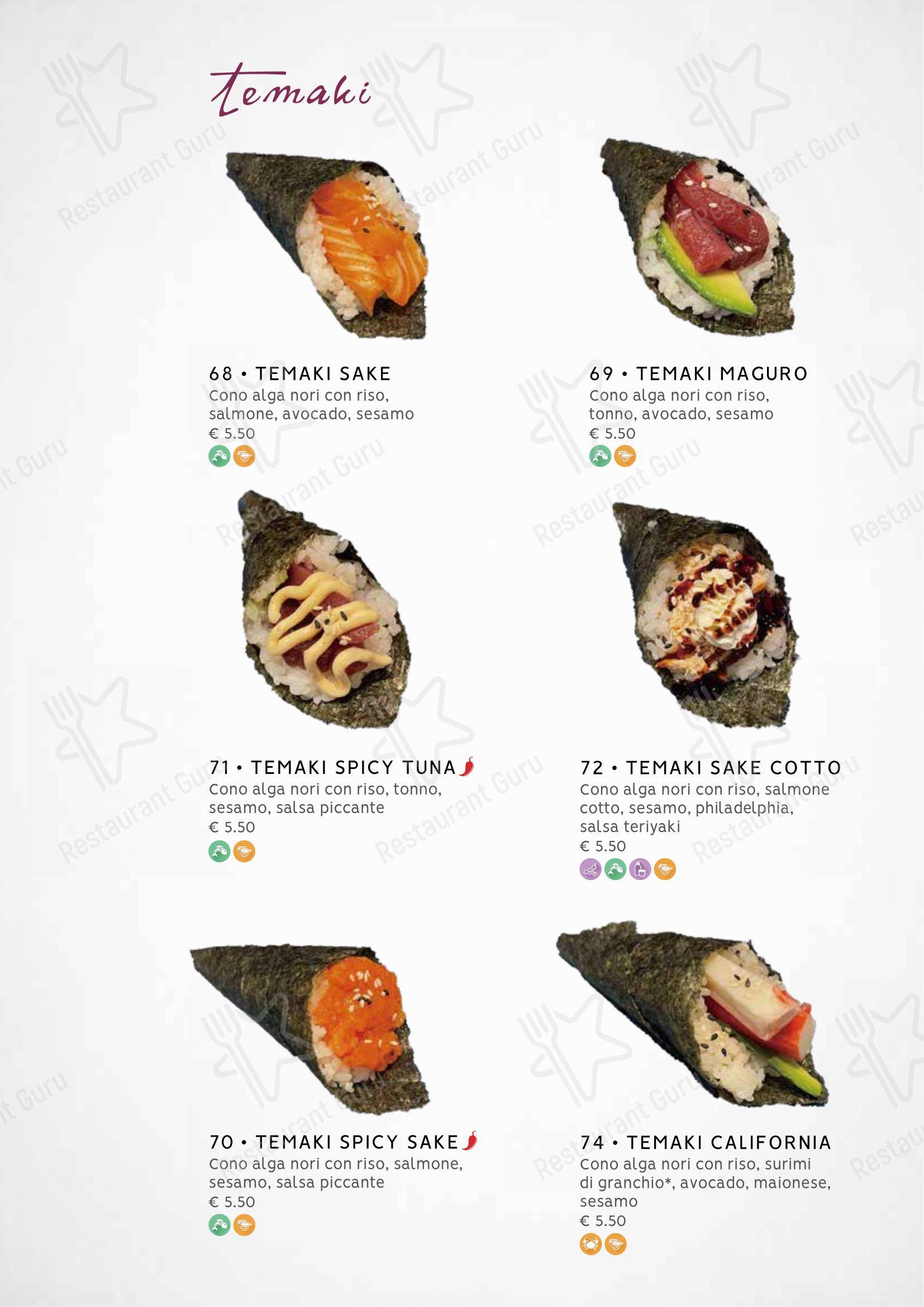 Zuru sushi in Reggio Calabria - Menu