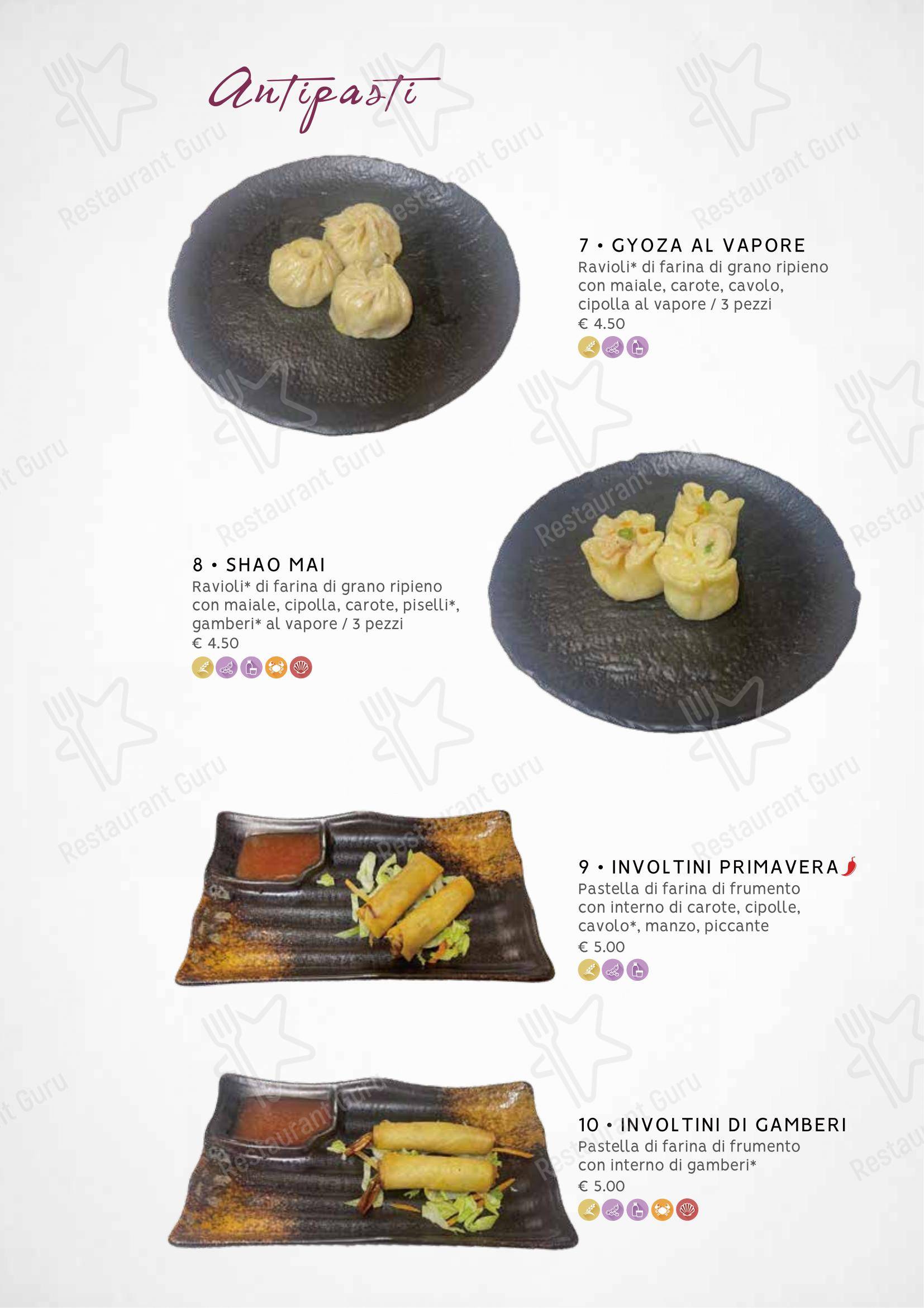 Menu bar per Zuru sushi ristorante