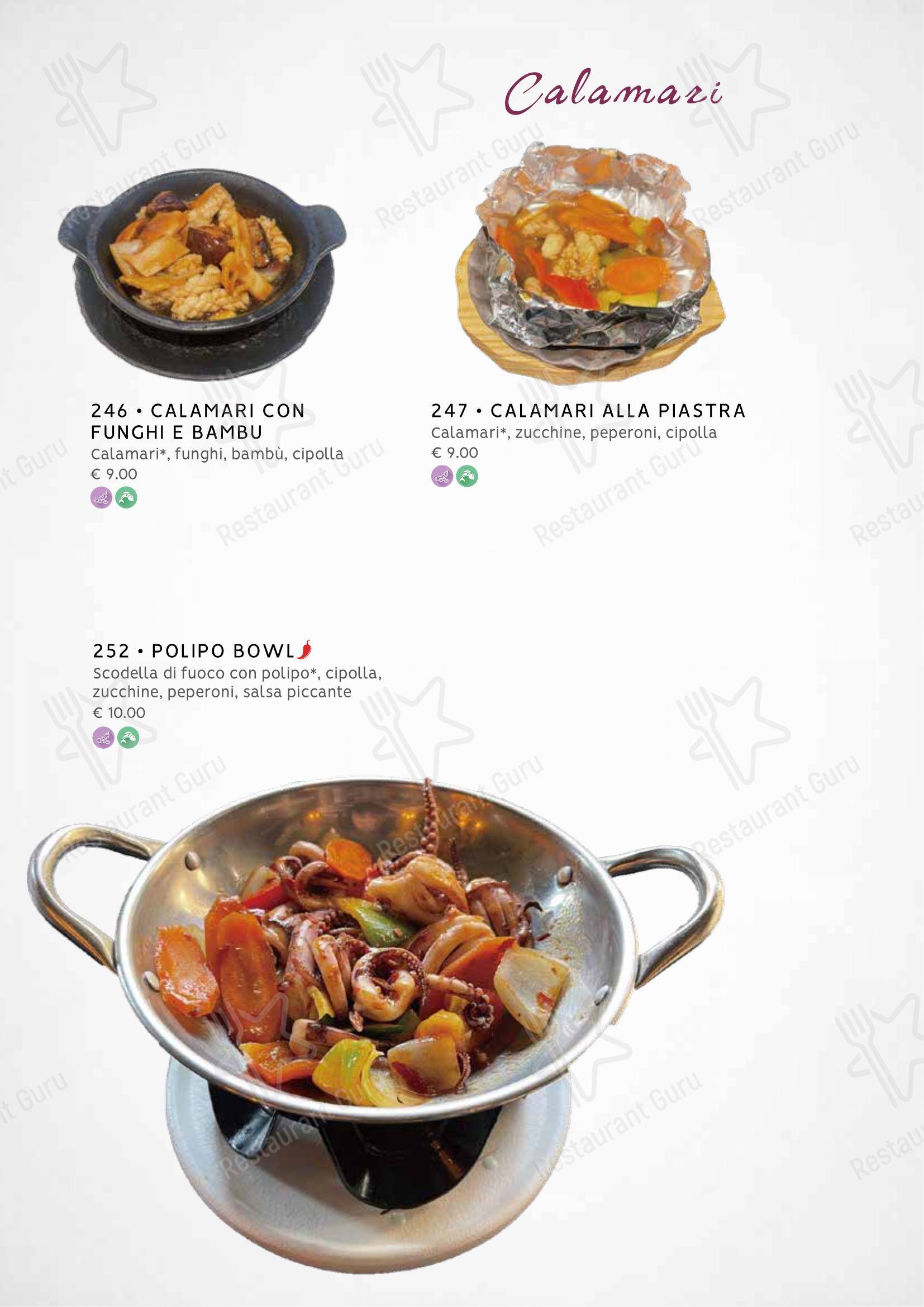 Menu bar per Zuru sushi ristorante