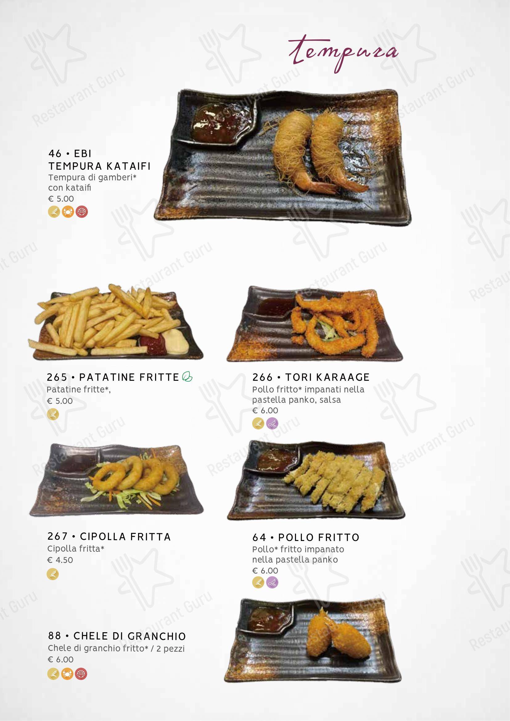 Menu di Zuru sushi - Menu bar