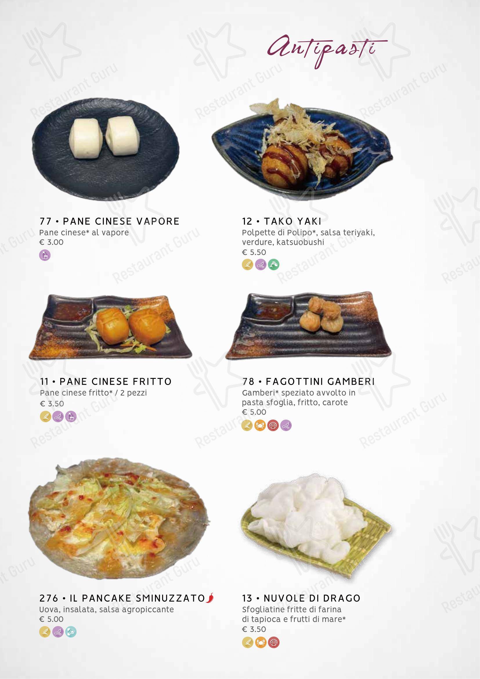 Zuru sushi in Reggio Calabria - Menu bar