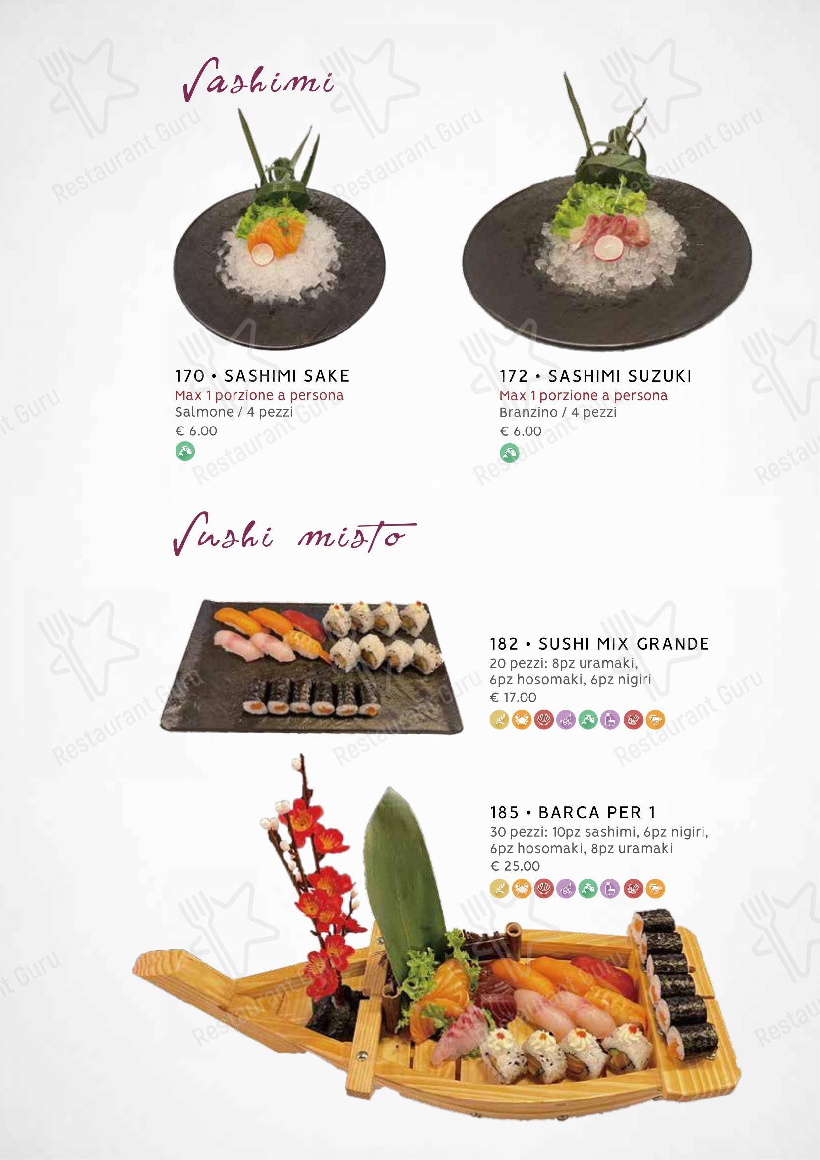 Zuru sushi in Reggio Calabria - Menu