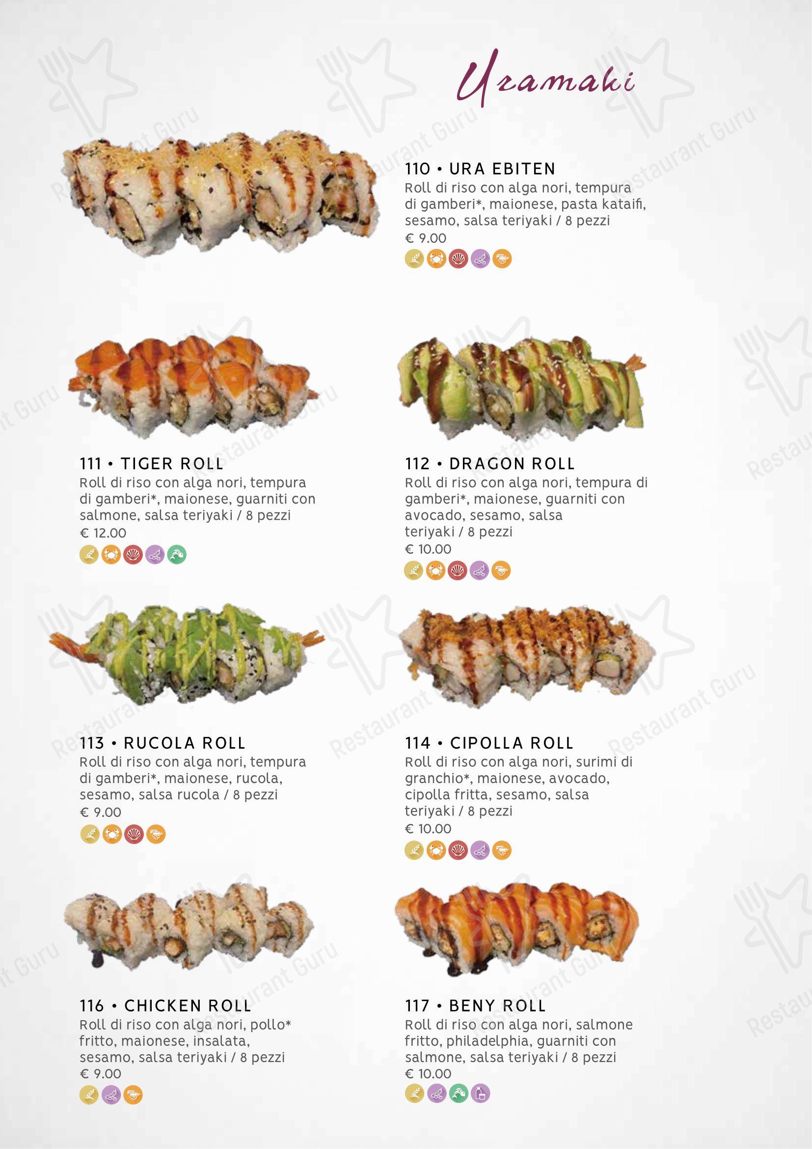 Menu bar per Zuru sushi in Reggio Calabria