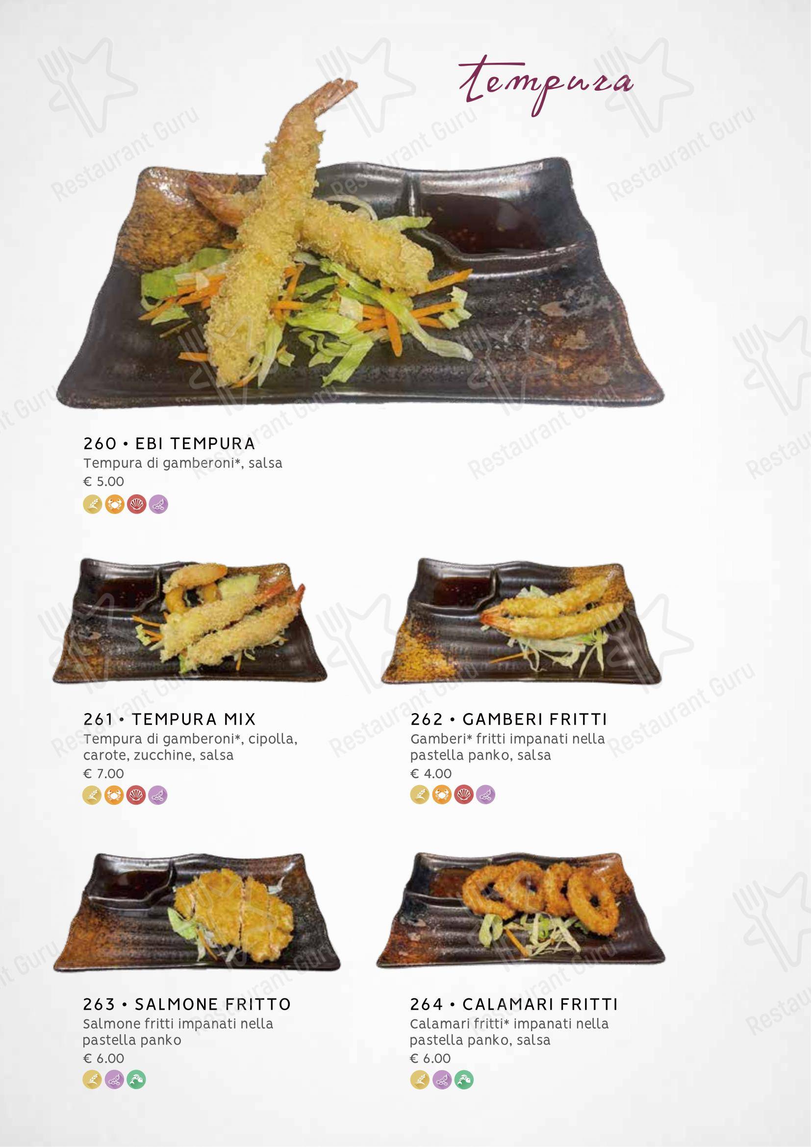 Menu per Zuru sushi ristorante