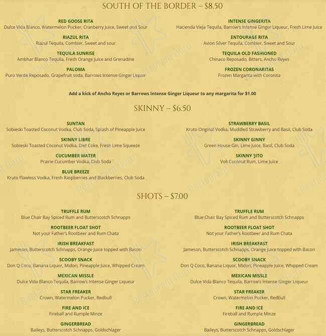 The Goose's Acre menu