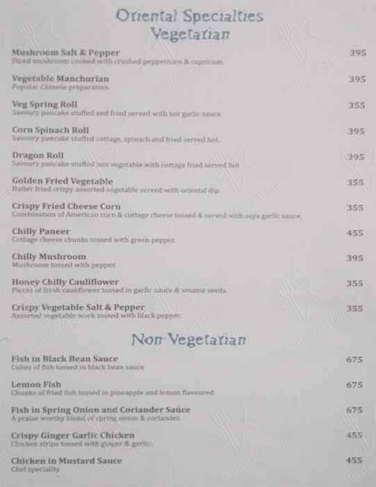 Aqua Blue menu