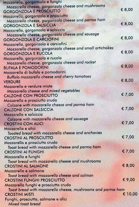 Menu di Bar Asti 