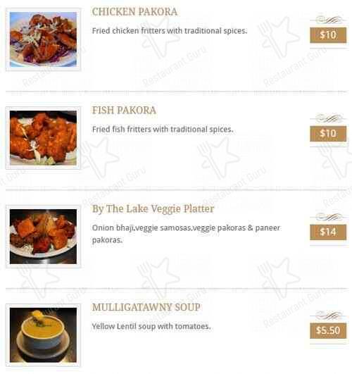 Menu de Indian Cuisine By The Lake