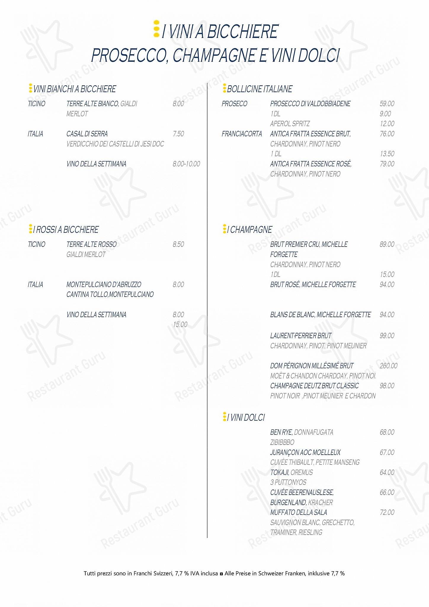 Menu di Ristorante La Chiesa - Ночное меню