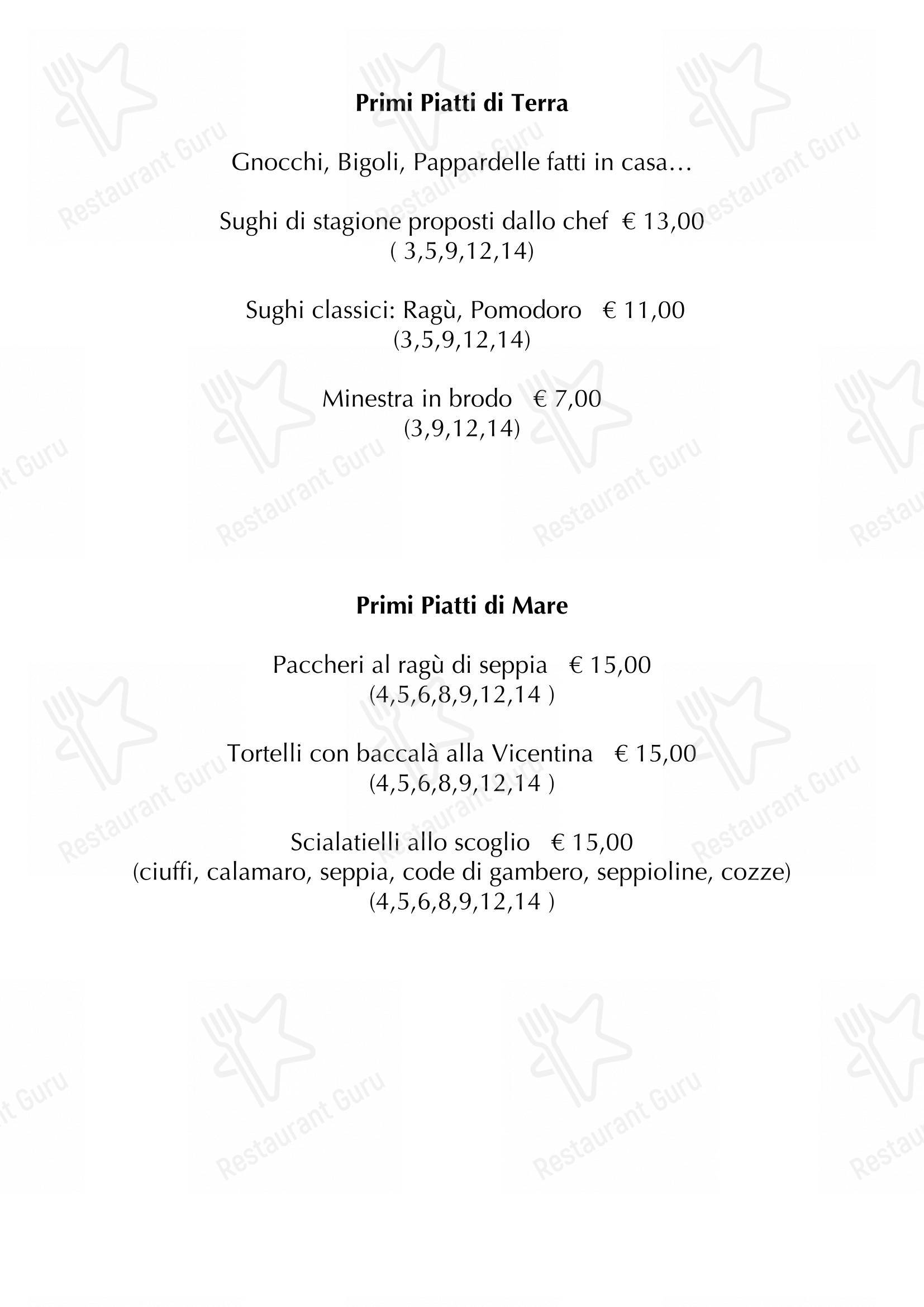 Menu bar per Bar Trattoria Tre Ponti in Rosà
