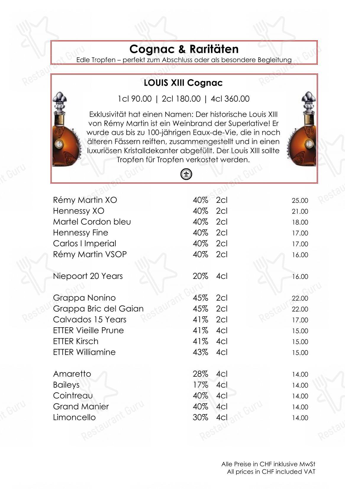 Café Gourmet in Zurigo - Ночное меню