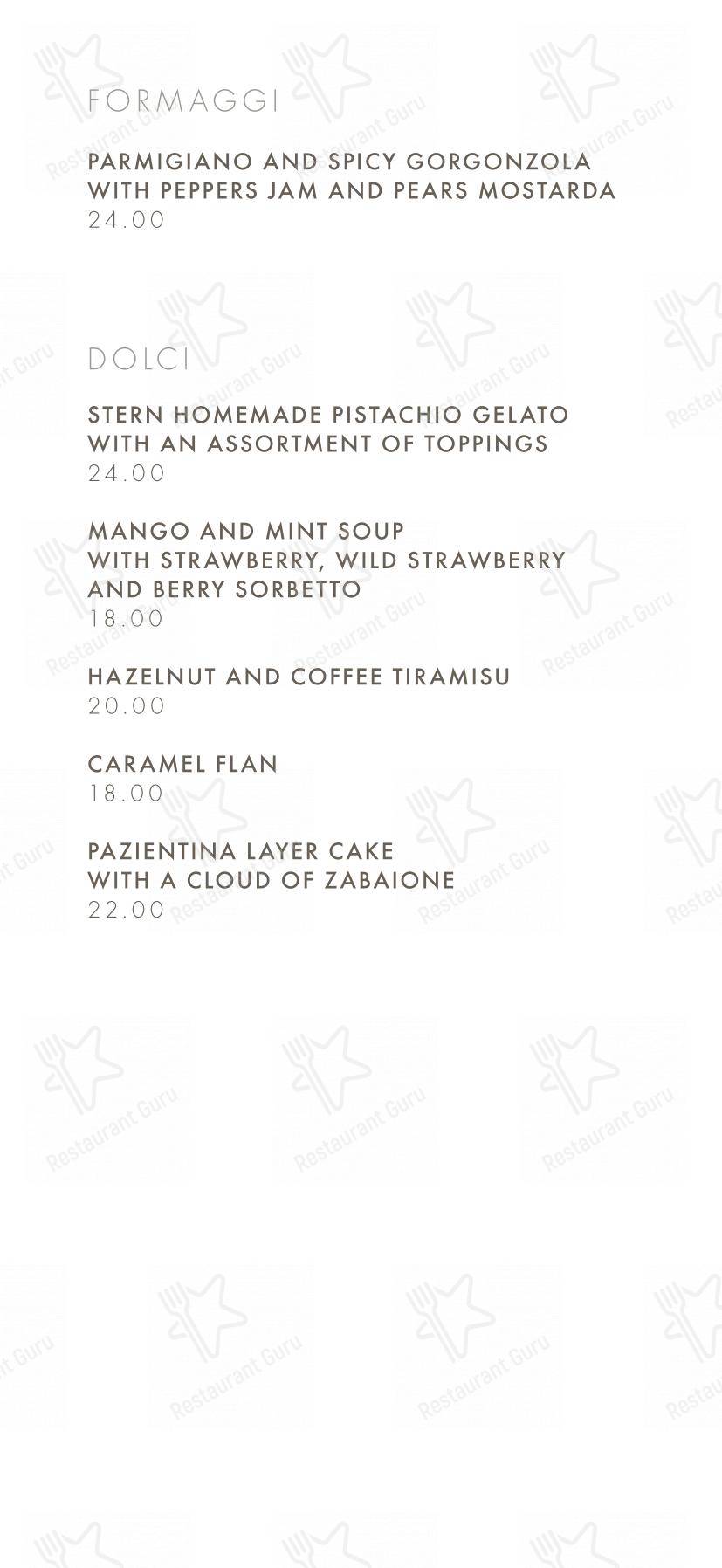 Caffè Stern dans Paris - Menu