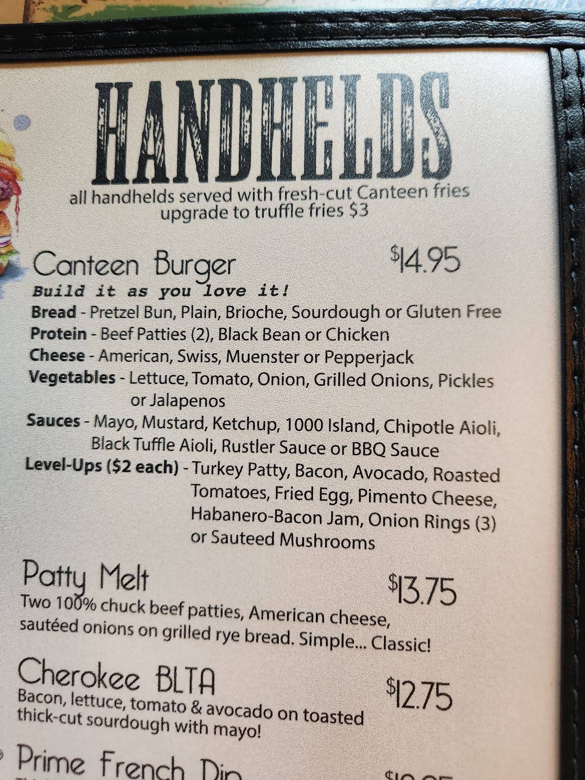 Menu at Cumberland Canteen pub & bar, USA