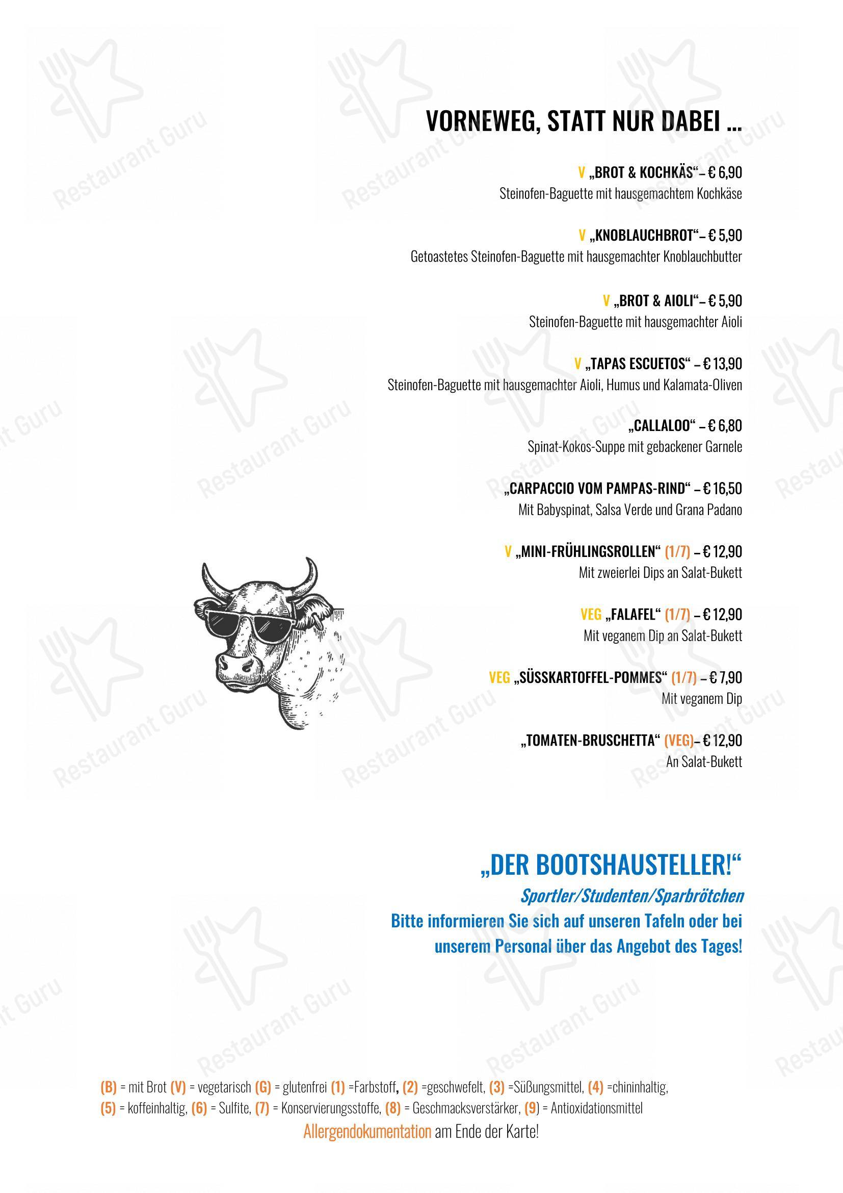 Menu bar pour Das Bootshaus - Restaurant Heidelberg restaurant