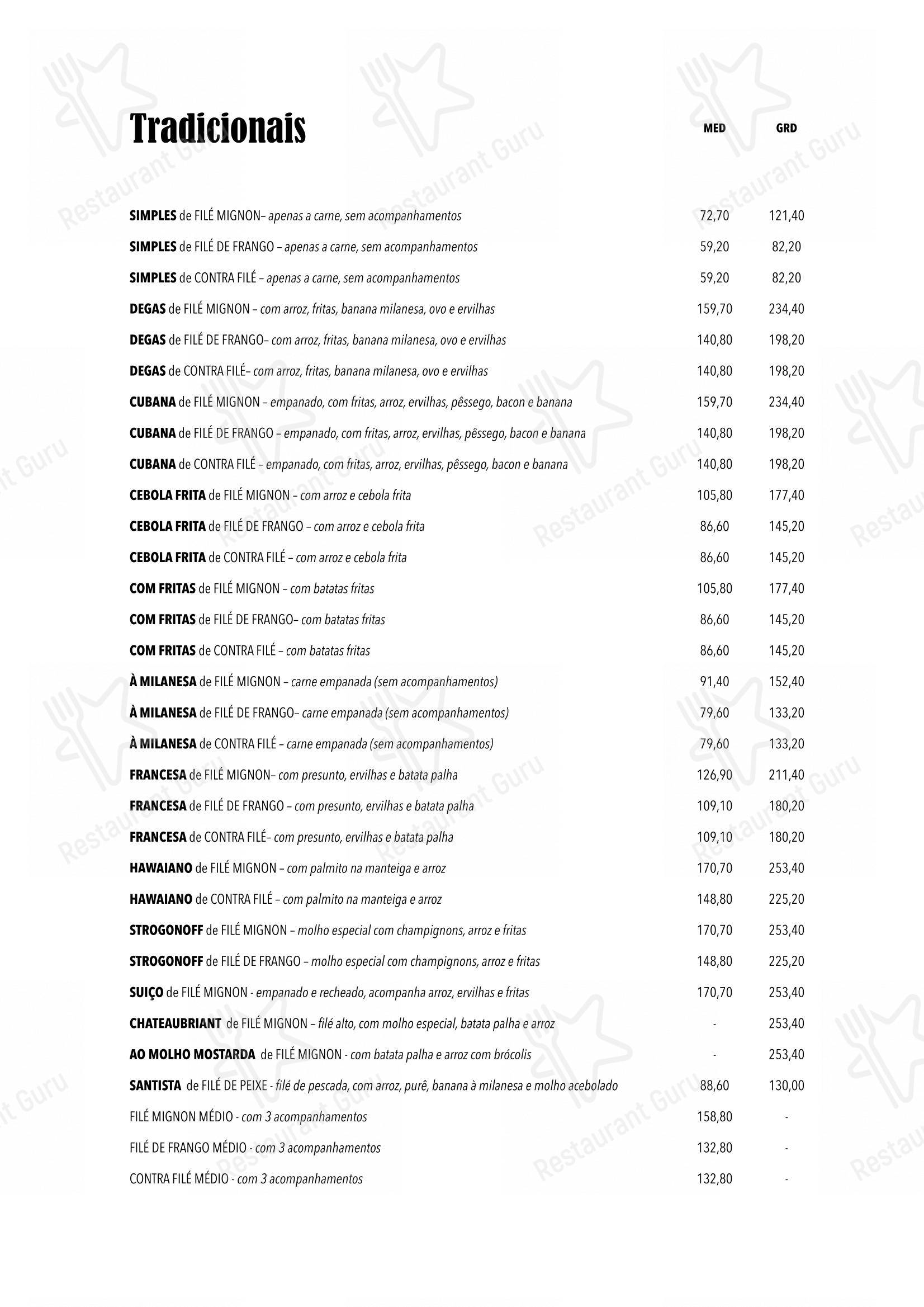 Degas Pompéia - Menu