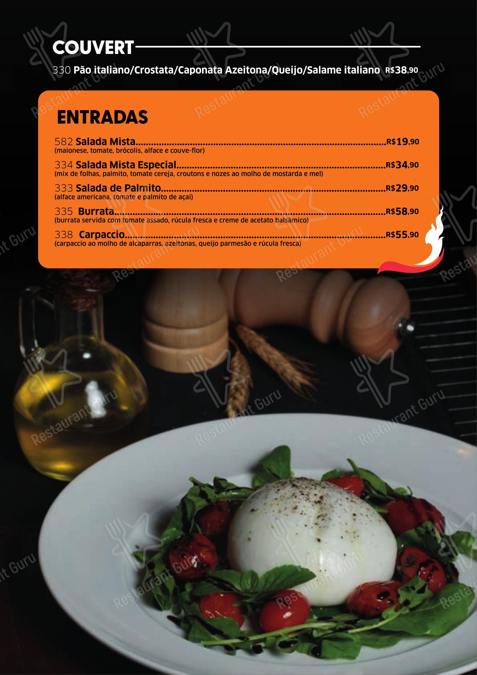 Menu para Domenico Ristorante Pizzaria em Curitiba
