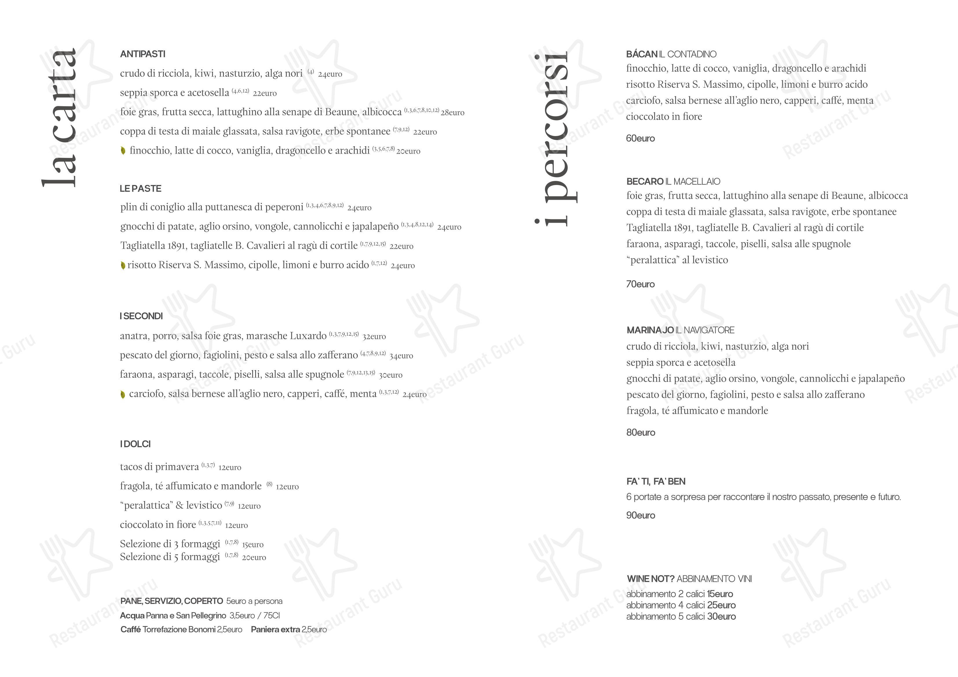 Menu di Casa Exforo - Menu