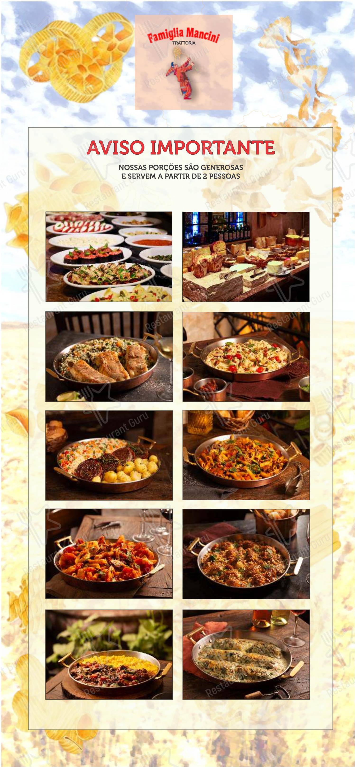 Famiglia Mancini Trattoria em São Paulo - Menu