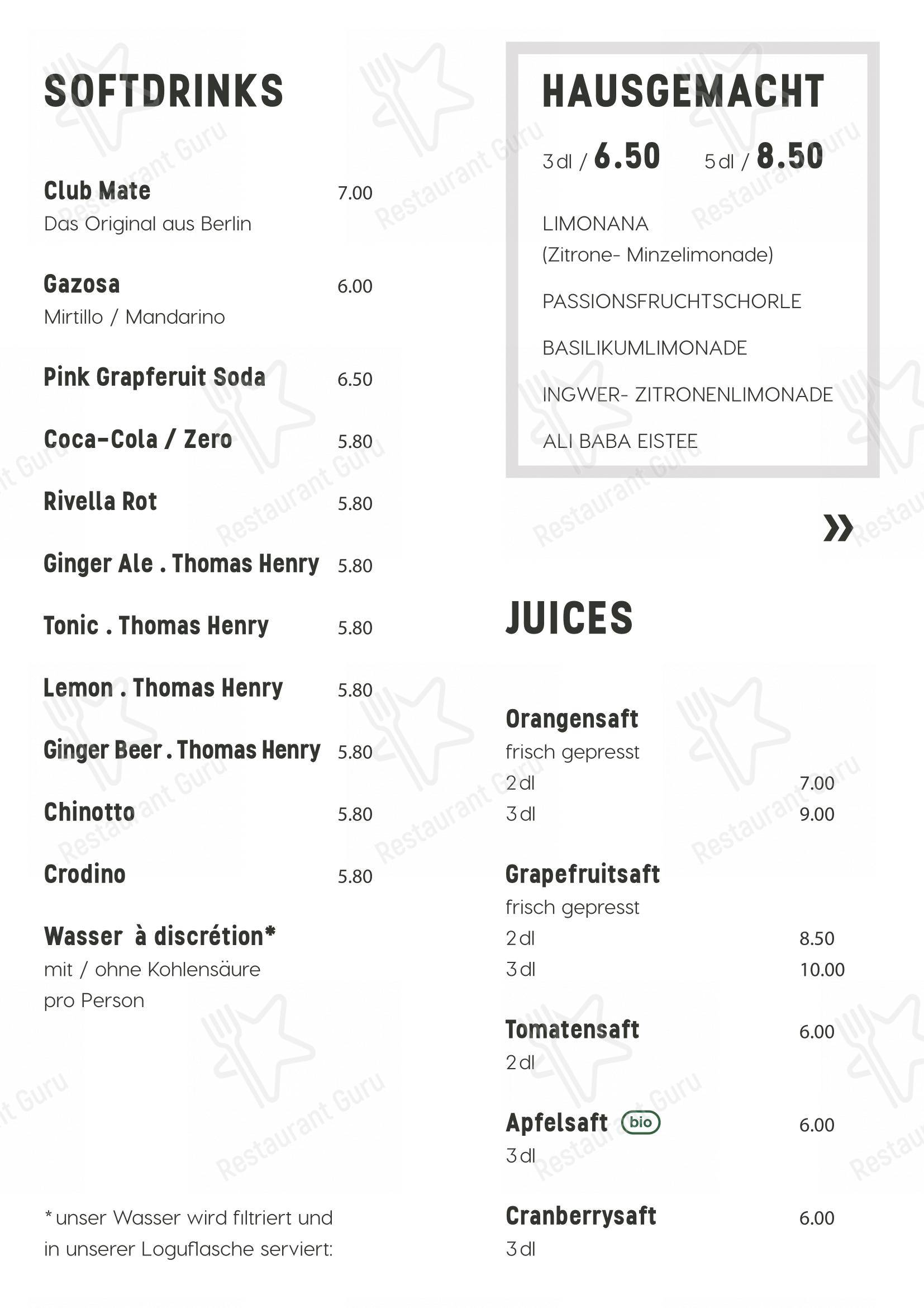 Коктейльная карта per Grand Café Lochergut pub & bar