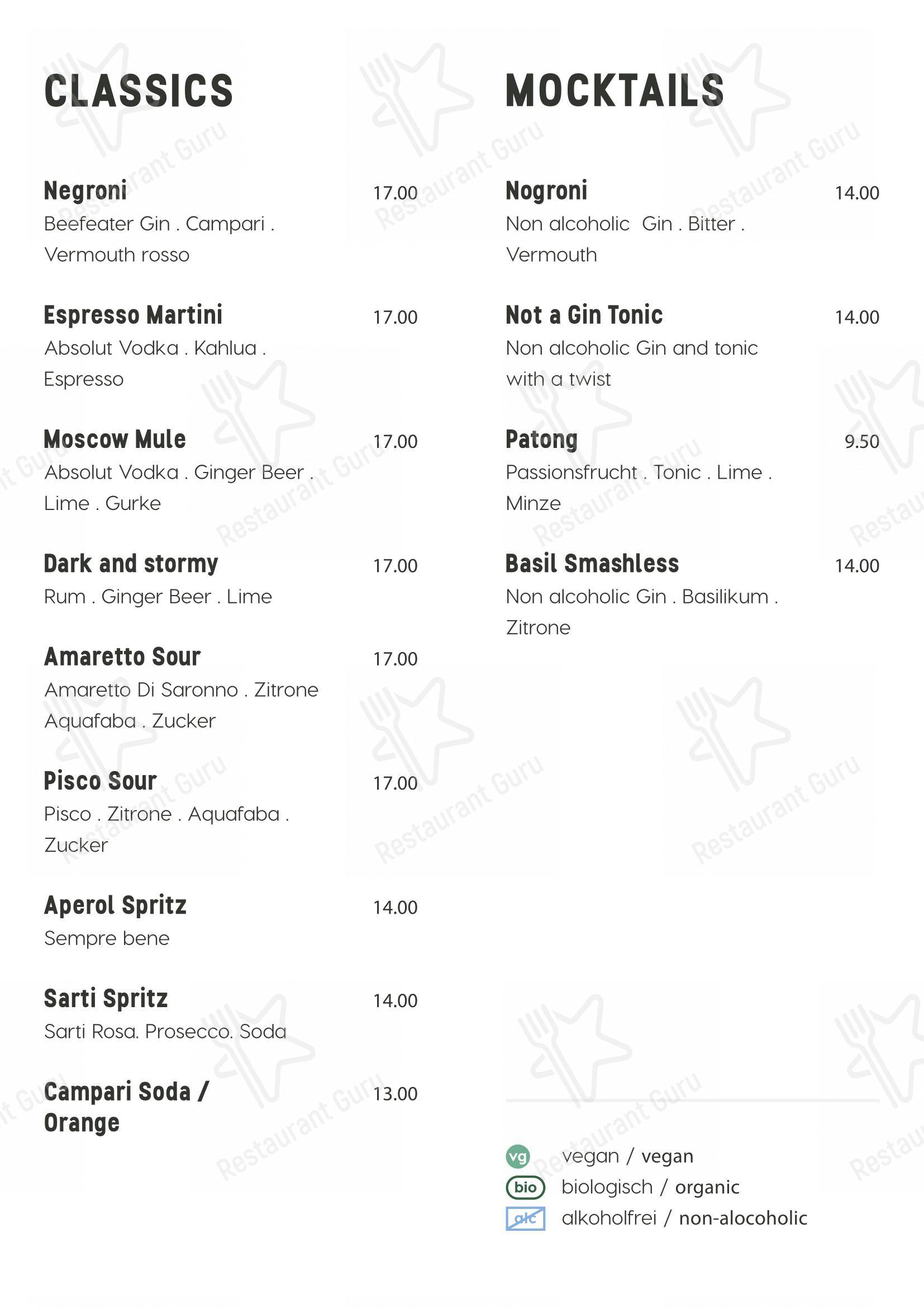 Коктейльная карта per Grand Café Lochergut pub & bar