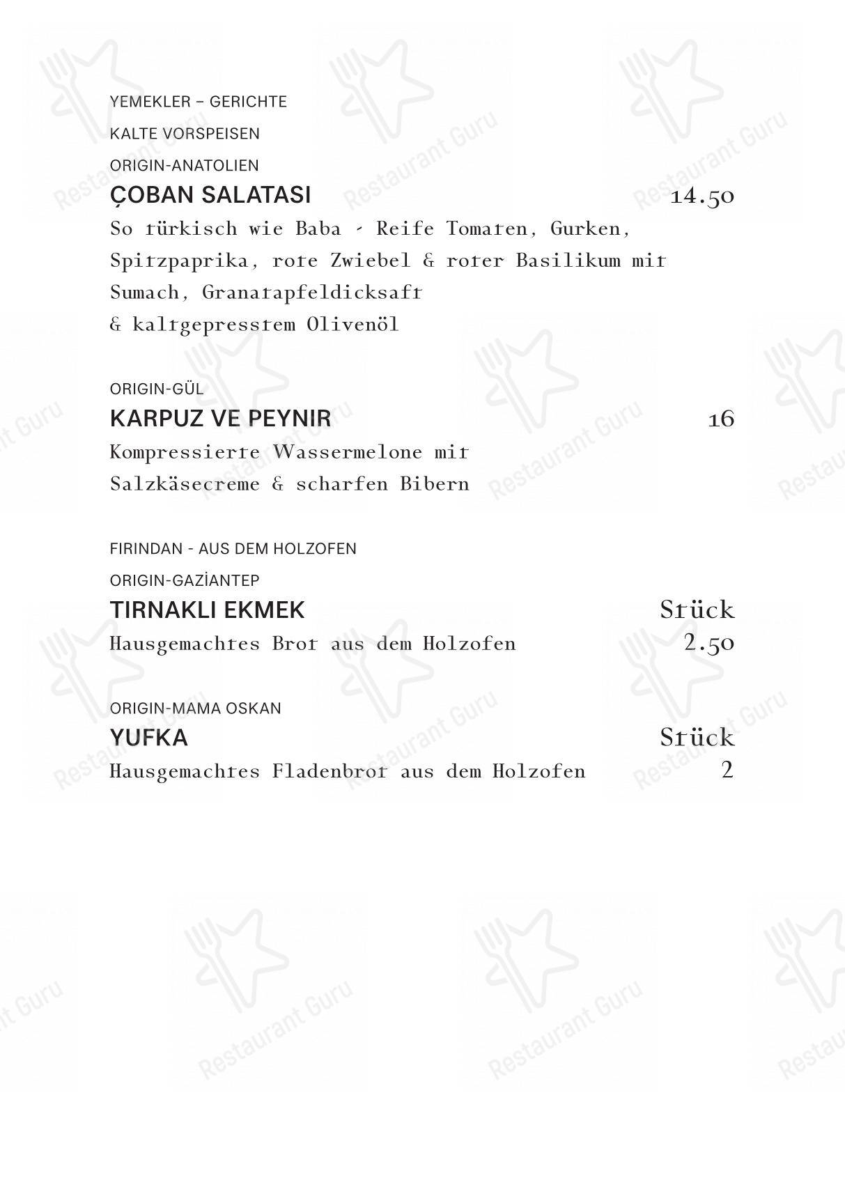 菜单 per Gül Restoran ristorante