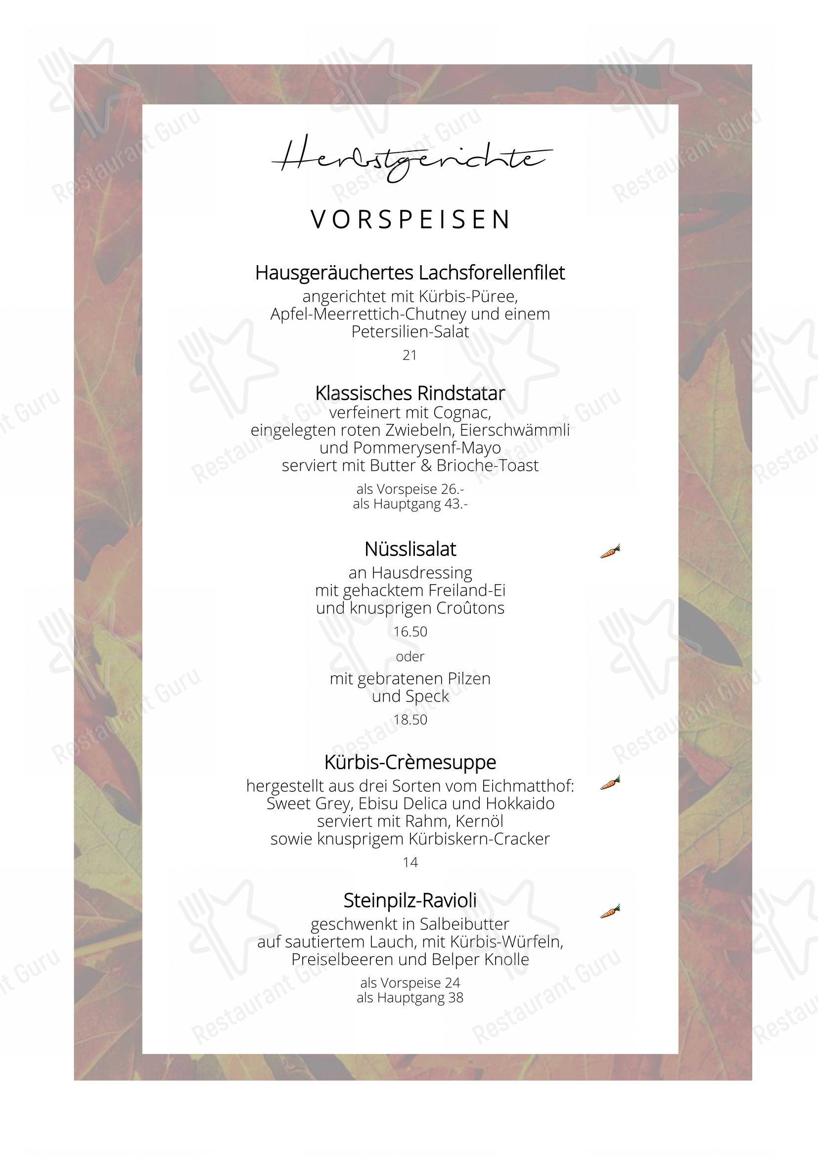Menu bar pour Hertenstein Panorama Restaurant restaurant