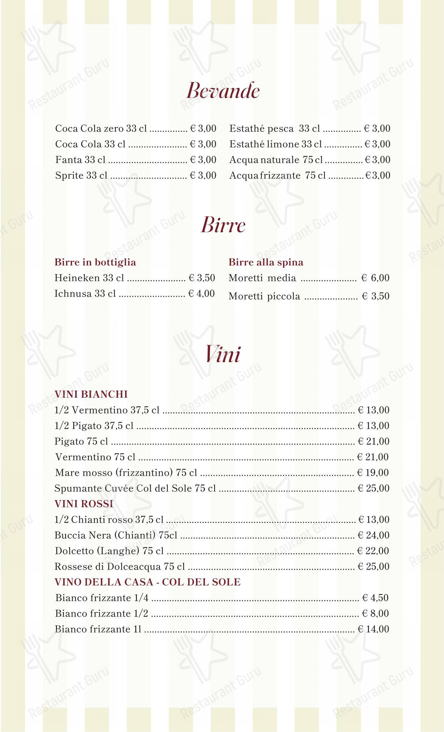 Menu di Splendide Riviera Boutique Art Hotel - Menu