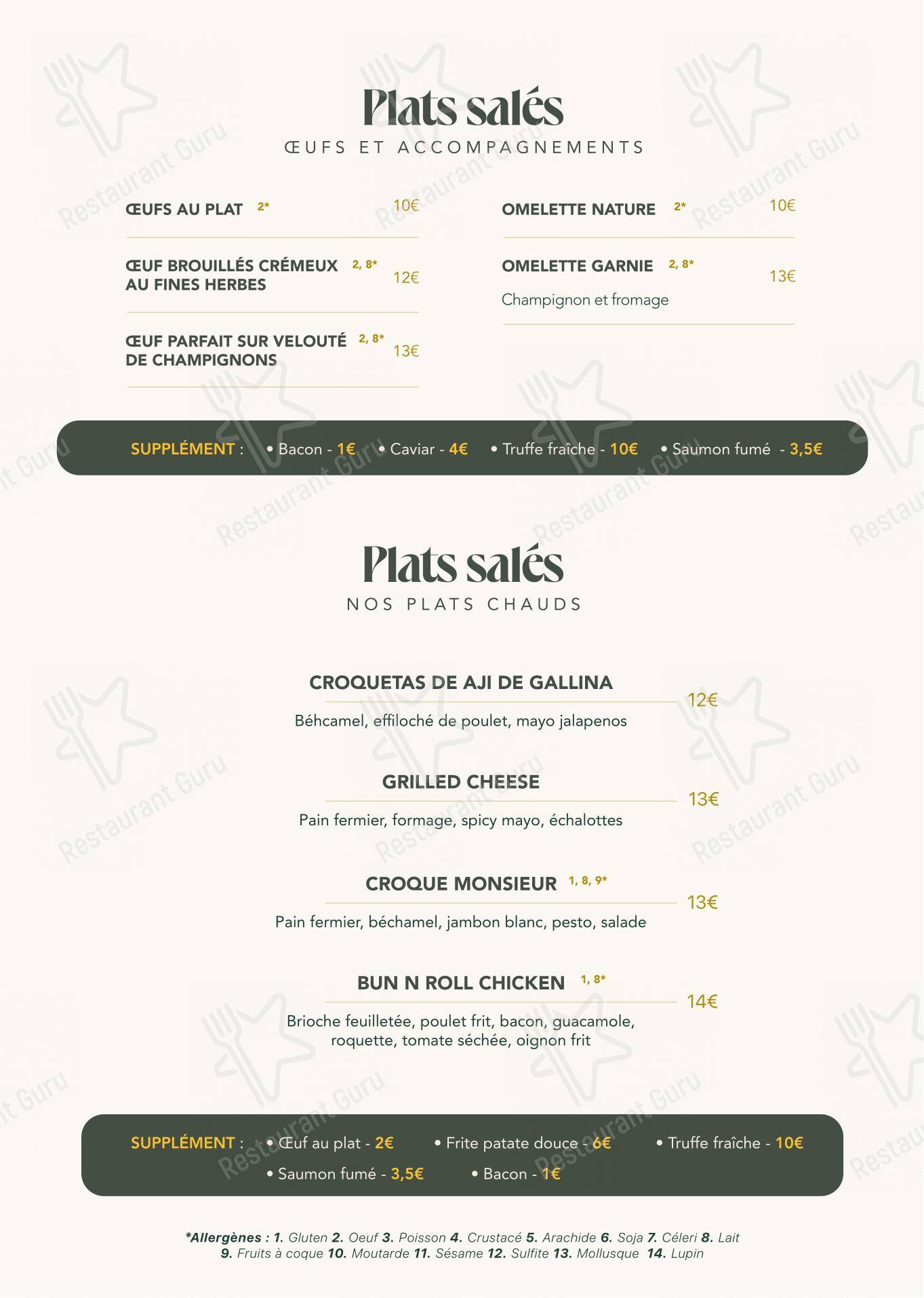 Menu pour ITZA LA PYRAMIDE - Menu