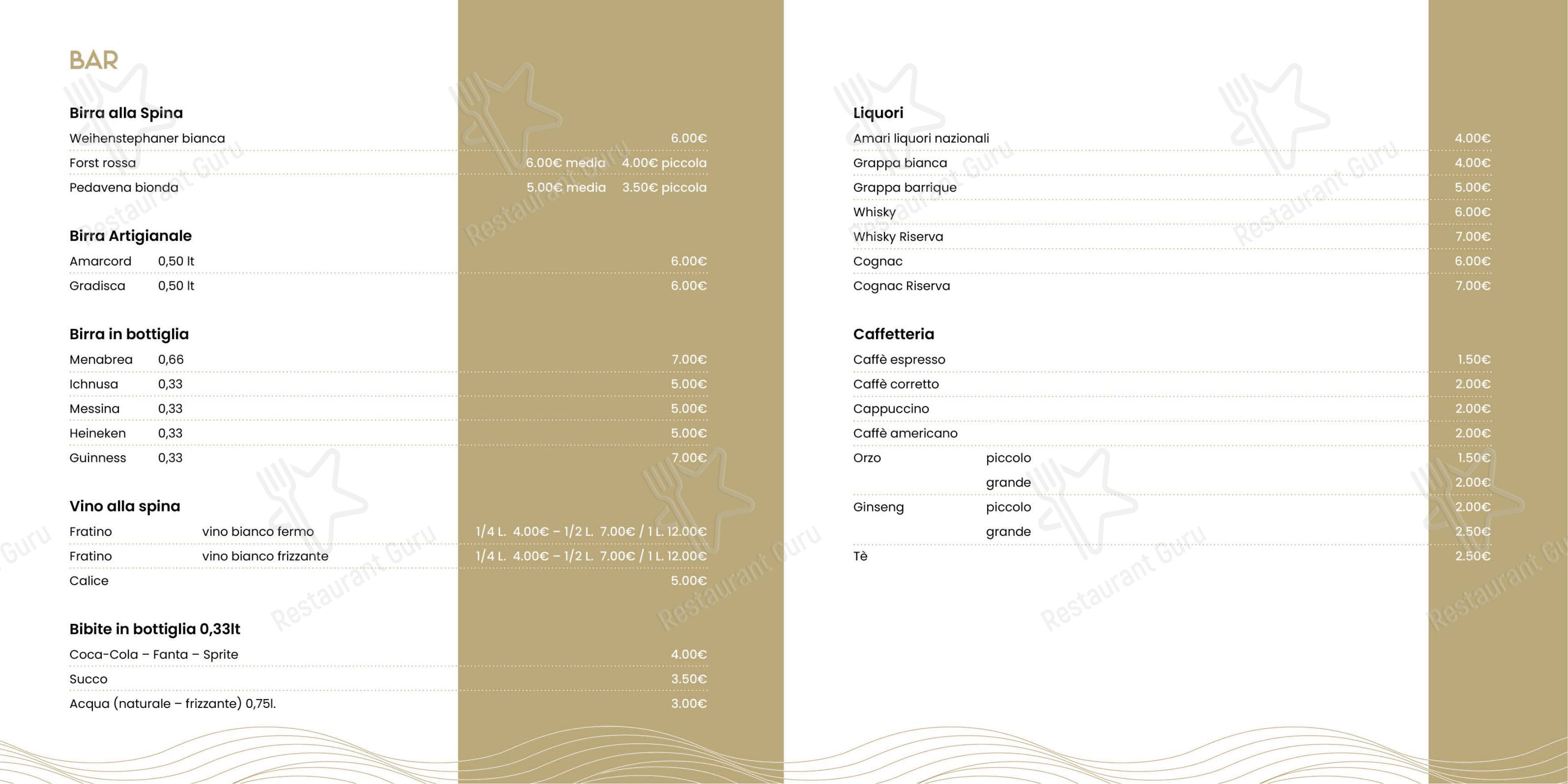 Menu bar per Il Re Dei Mari ristorante