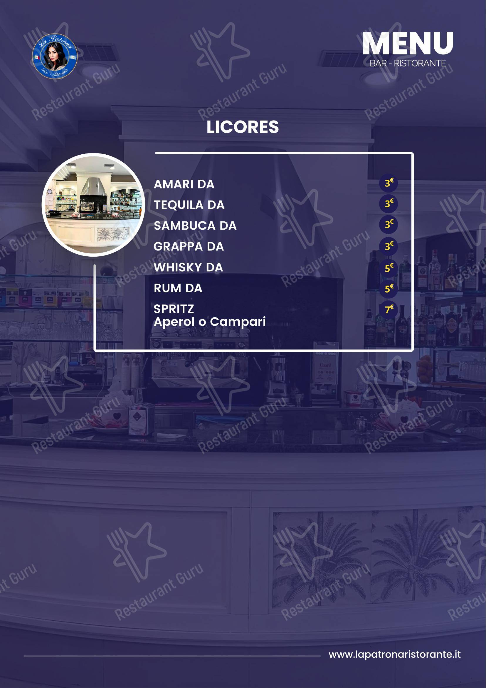 LA PATRONA in Milano - Menu